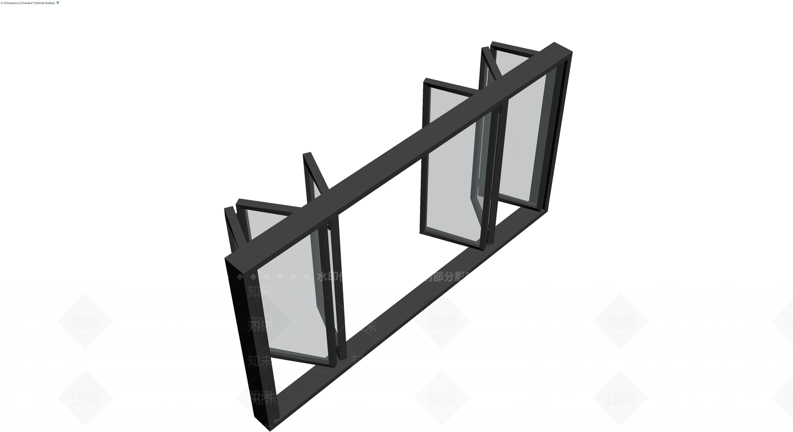 黑色折叠窗系统3D模型下载【ID:1229951526】