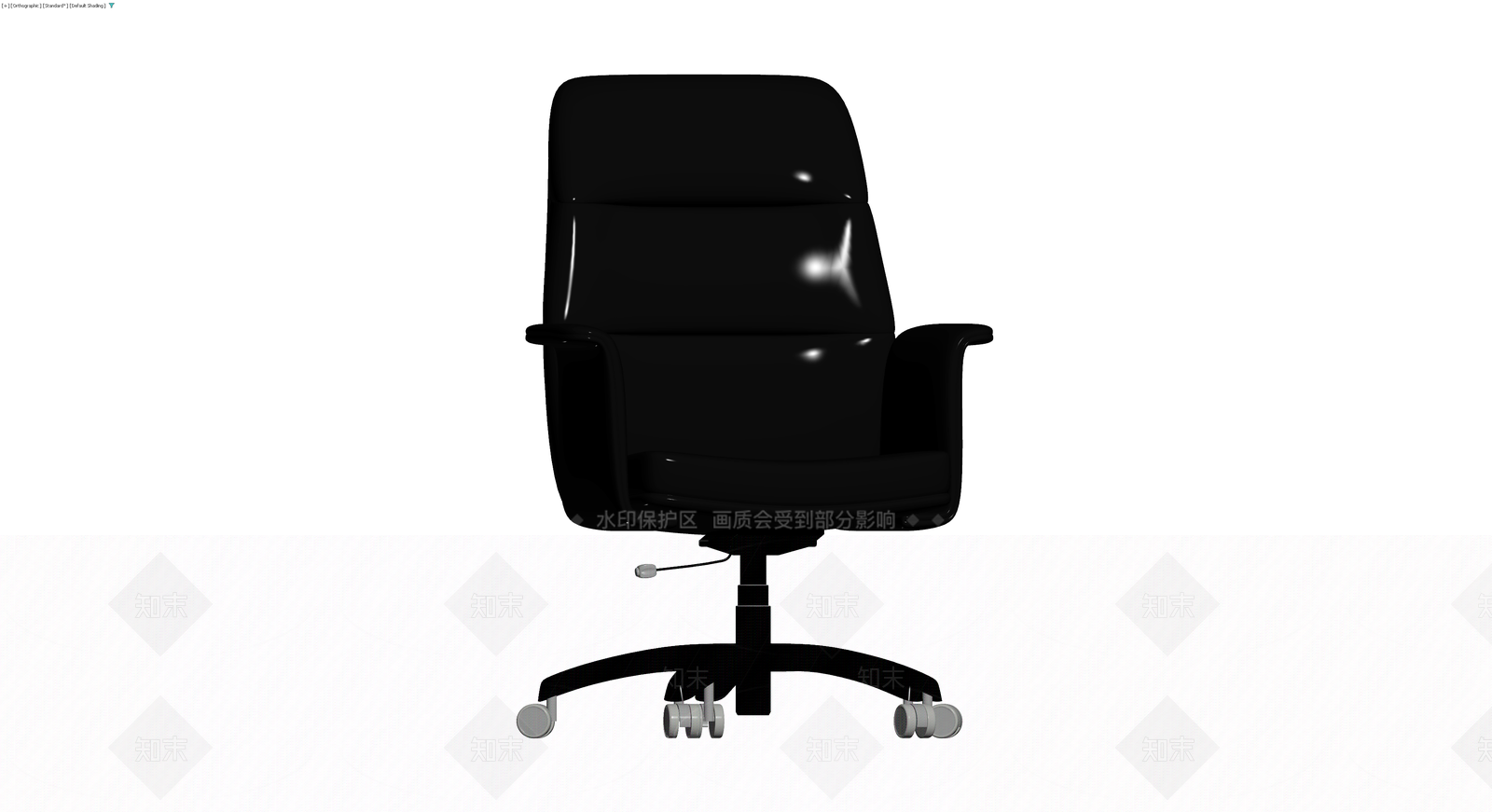 黑色皮质办公椅3D模型下载【ID:1230696882】