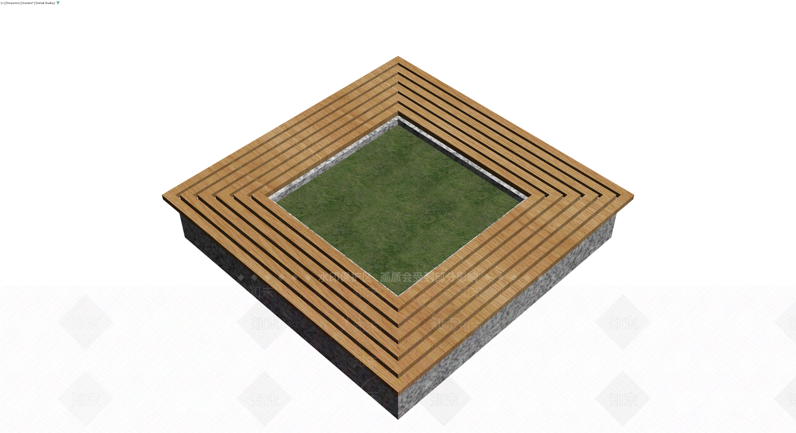 方形木质阶梯花池3D模型下载【ID:1230383095】