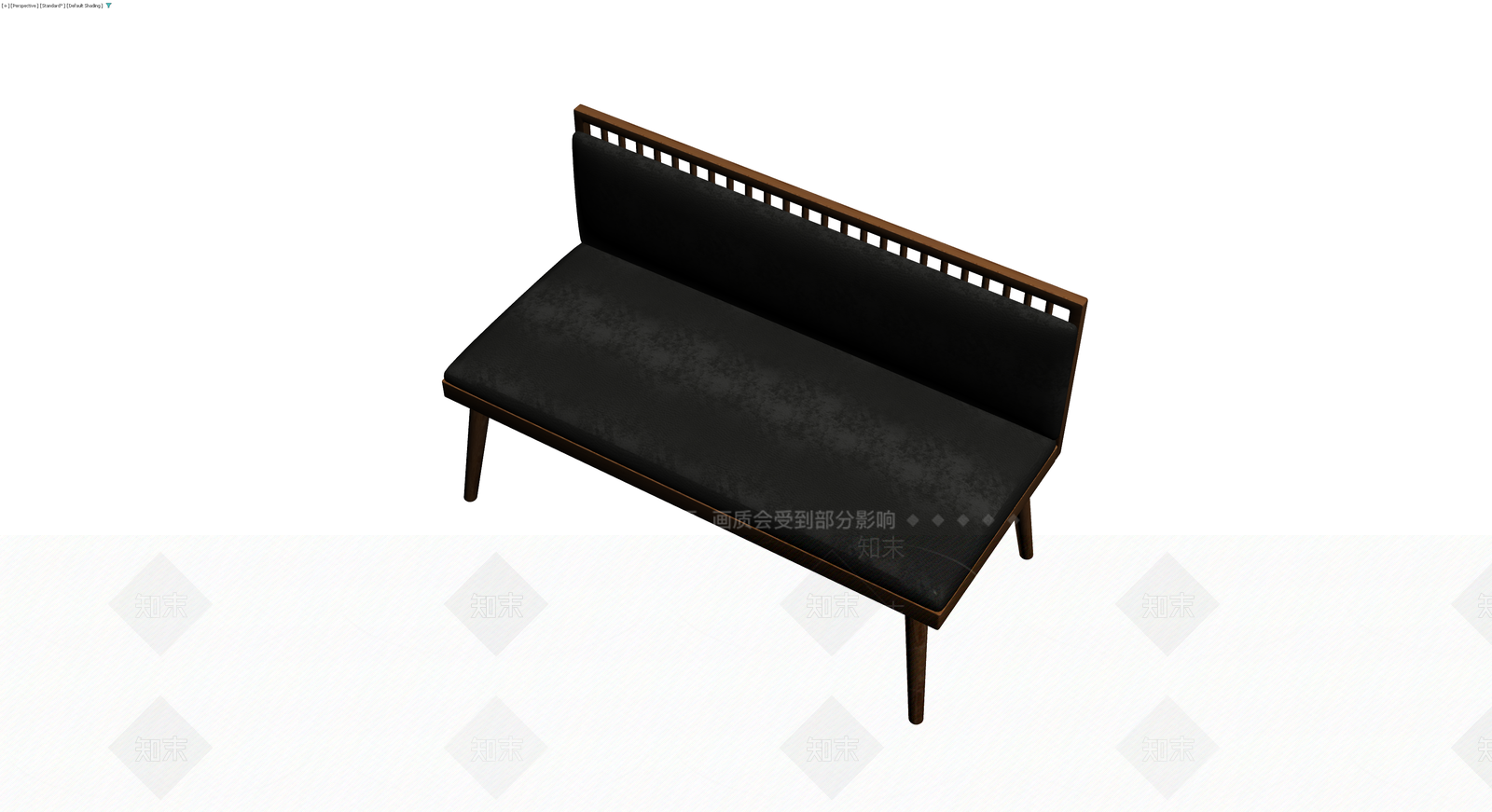 木质黑色软包长椅3D模型下载【ID:1230656884】