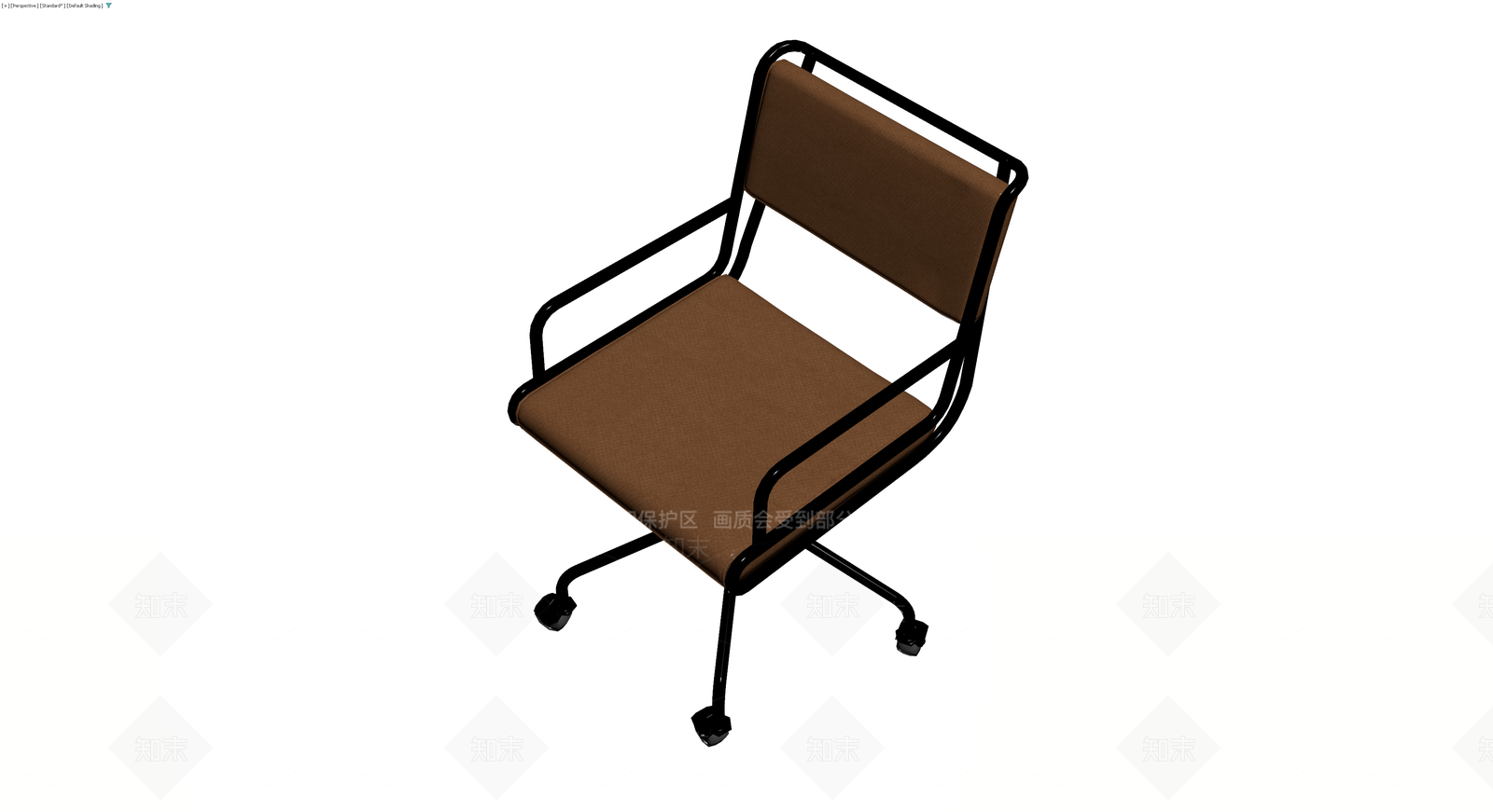 棕色软包办公转椅3D模型下载【ID:1230374806】