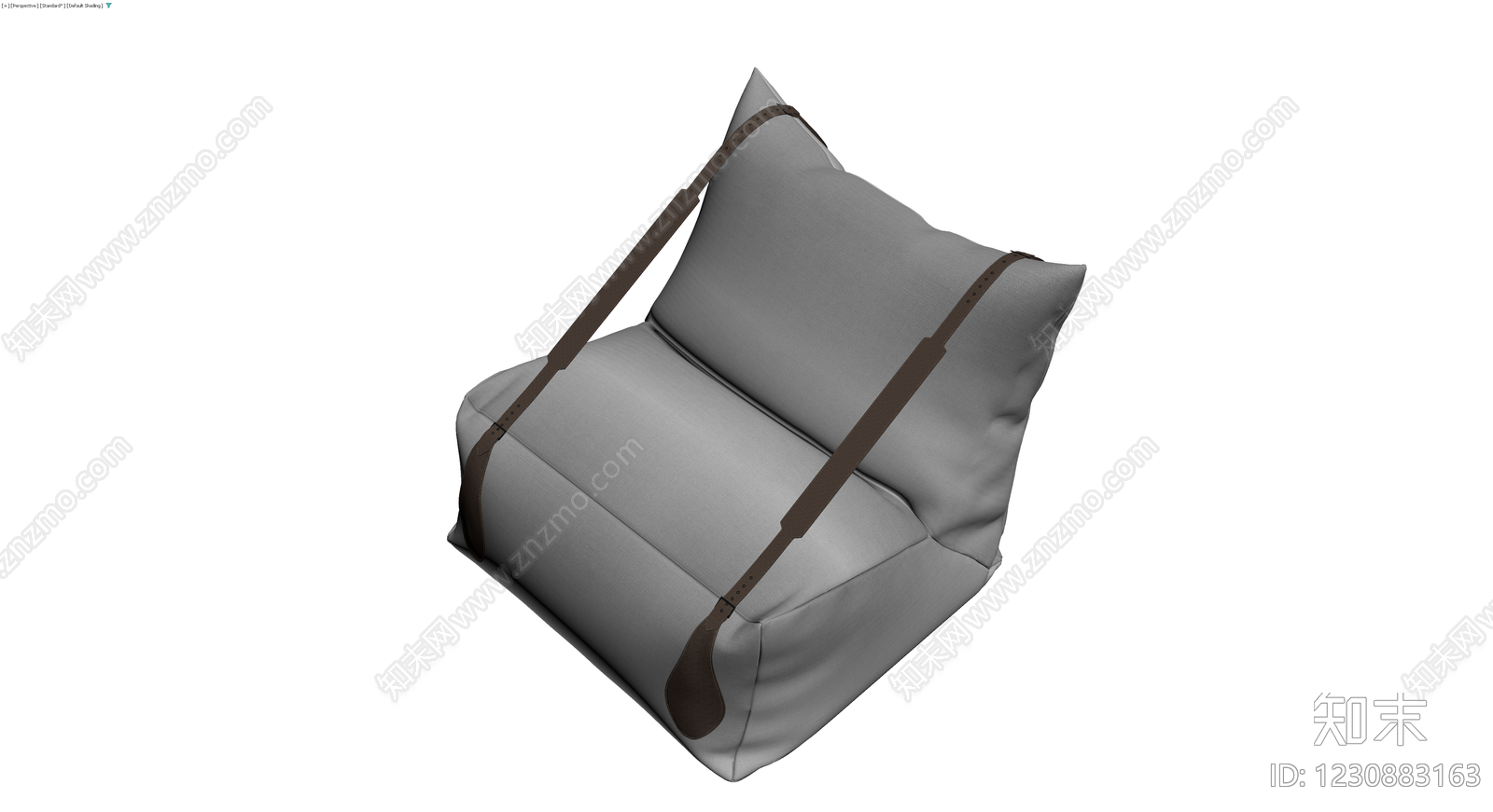 灰色皮质懒人沙发3D模型下载【ID:1230883163】