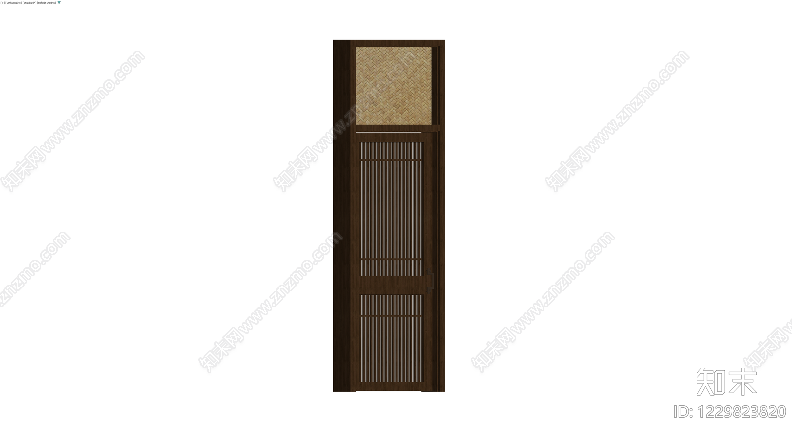 深色木框格栅门3D模型下载【ID:1229823820】