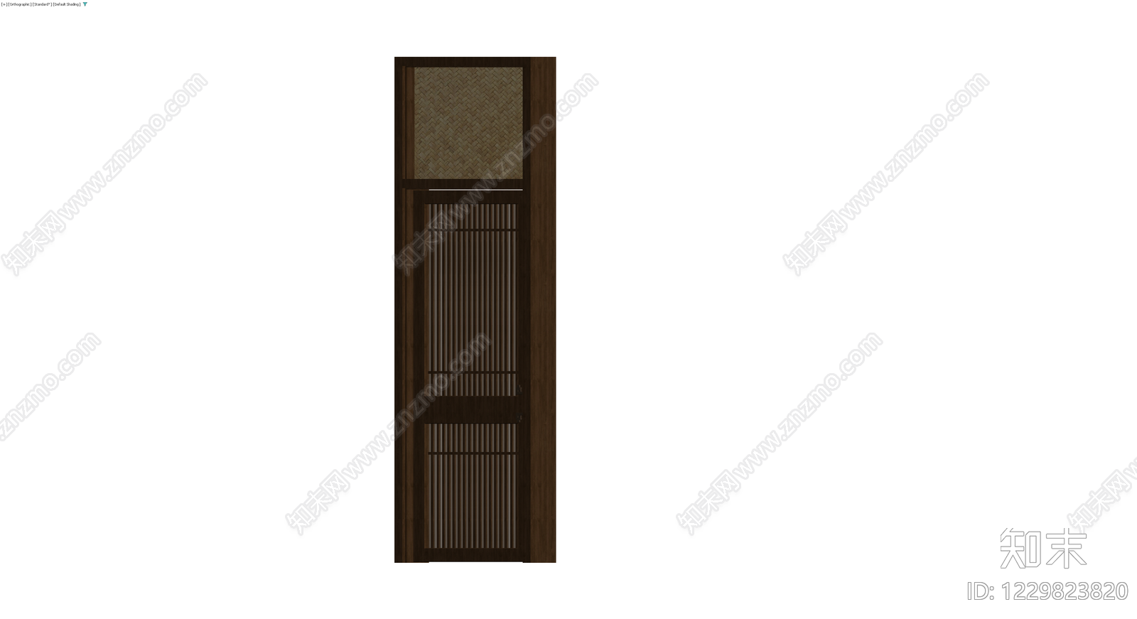 深色木框格栅门3D模型下载【ID:1229823820】