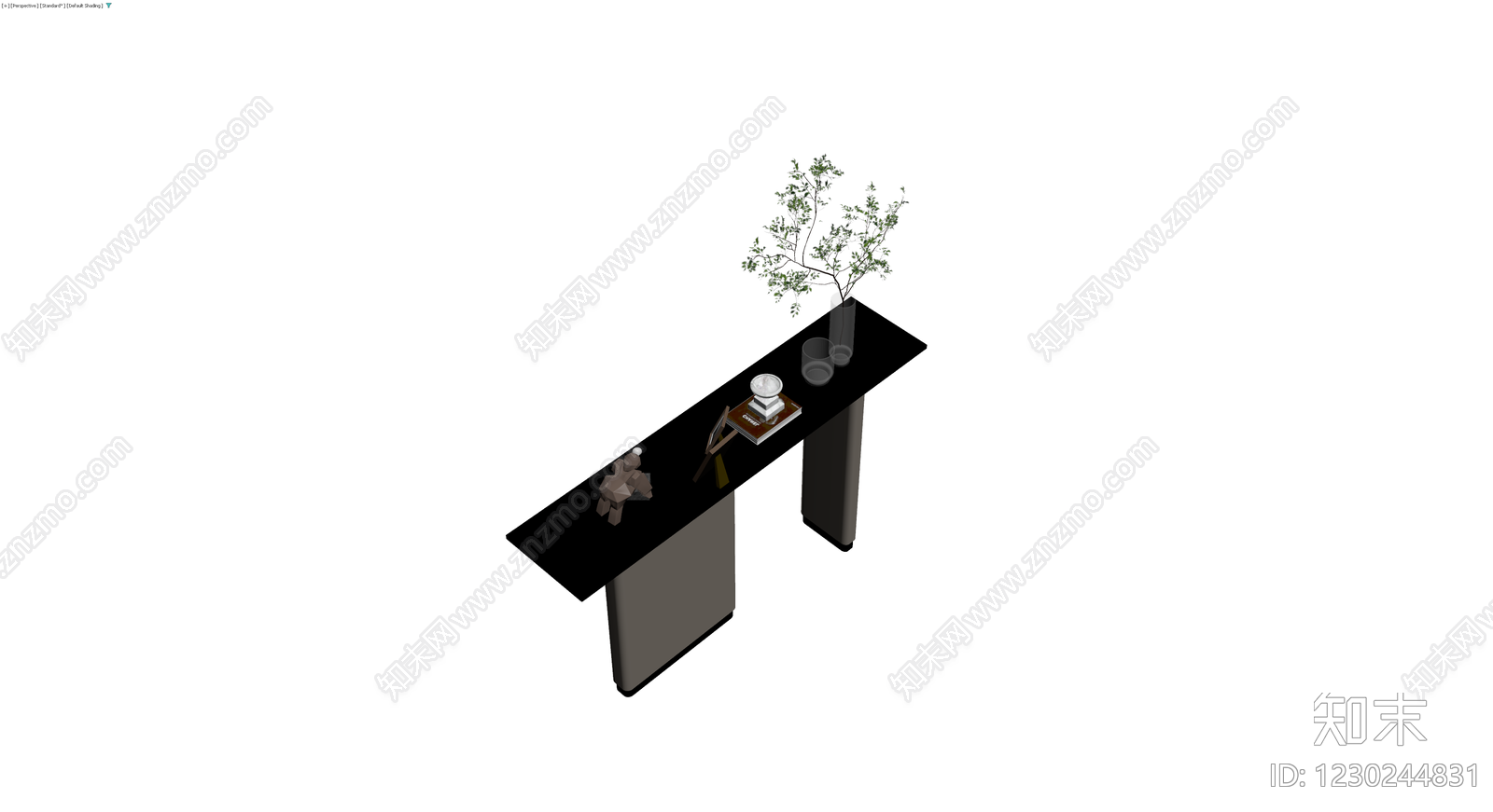 现代风格玄关桌及摆件3D模型下载【ID:1230244831】