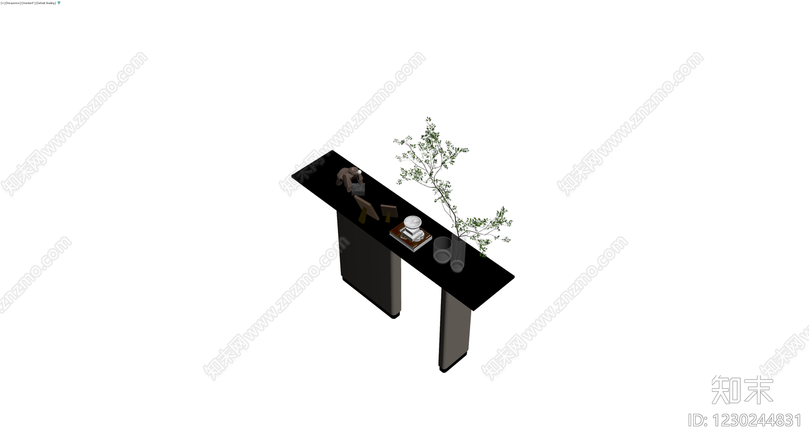 现代风格玄关桌及摆件3D模型下载【ID:1230244831】