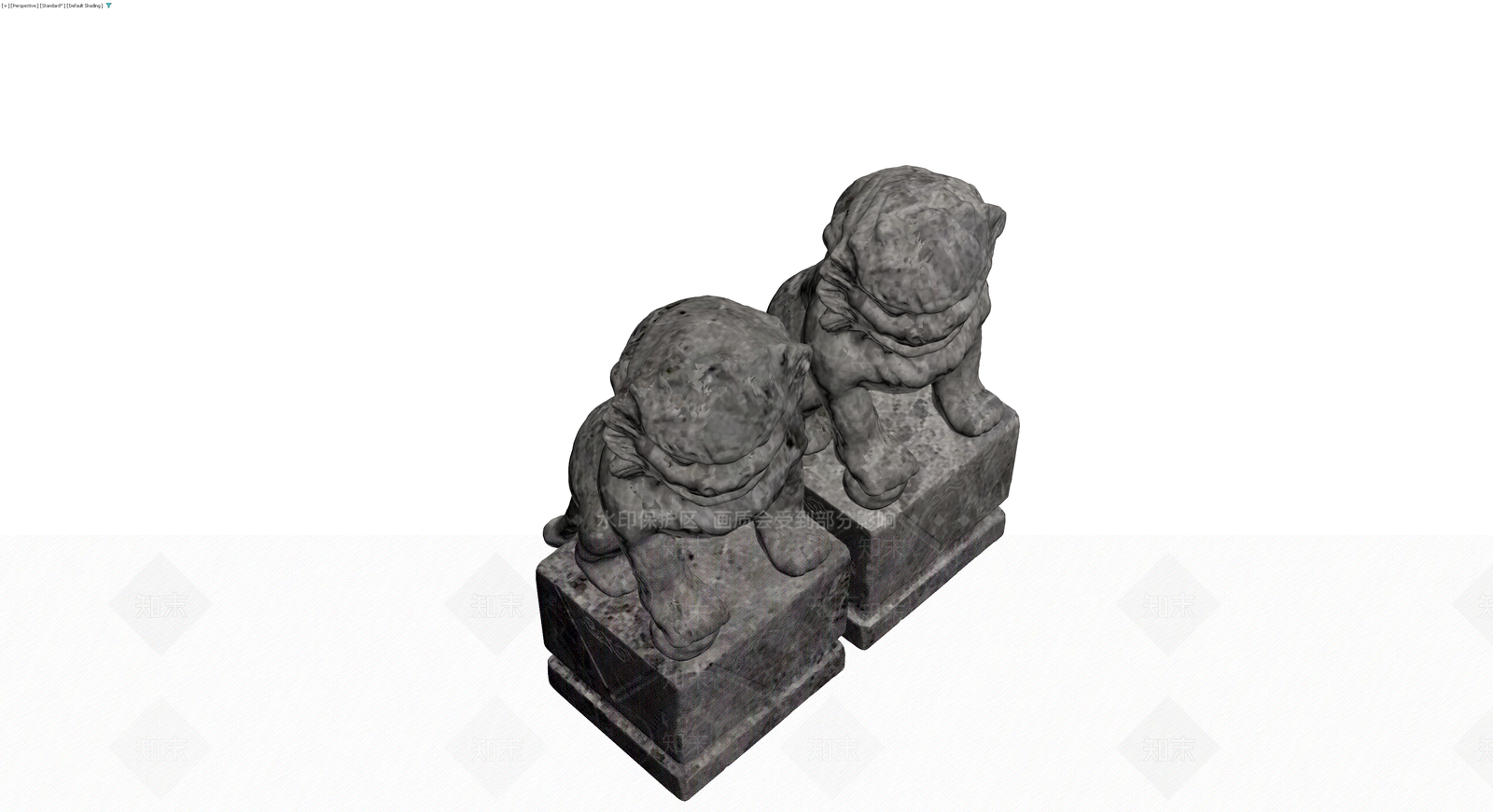 石狮子雕塑组合3D模型下载【ID:1229677881】