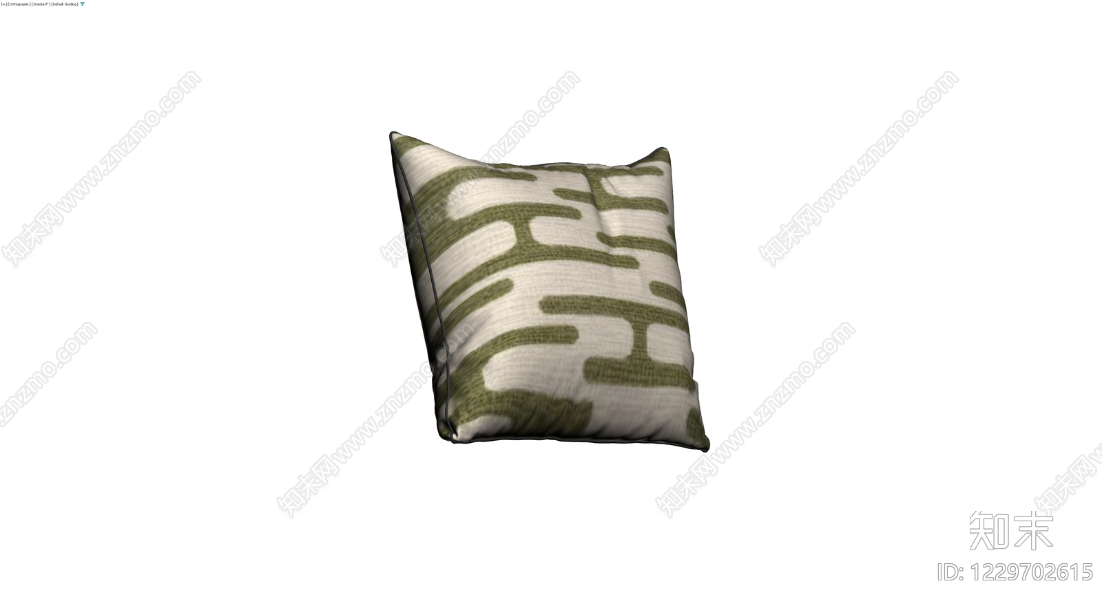 绿白纹理几何抱枕3D模型下载【ID:1229702615】