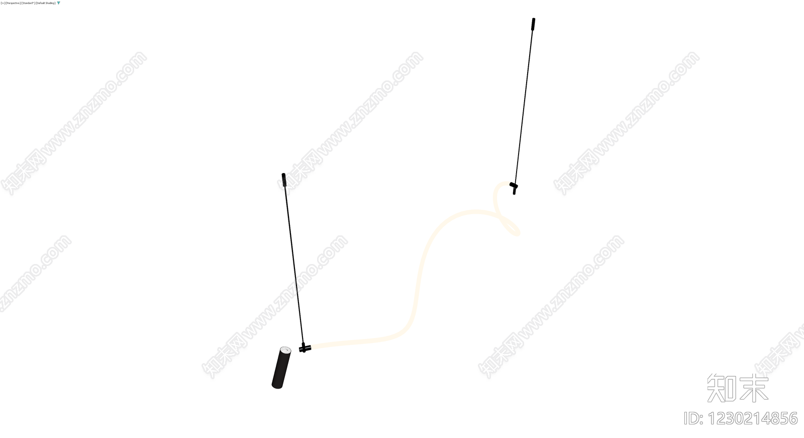 悬挂式线条吊灯3D模型下载【ID:1230214856】