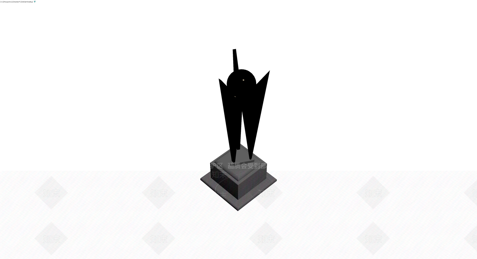 抽象黑色雕塑摆件3D模型下载【ID:1230772778】