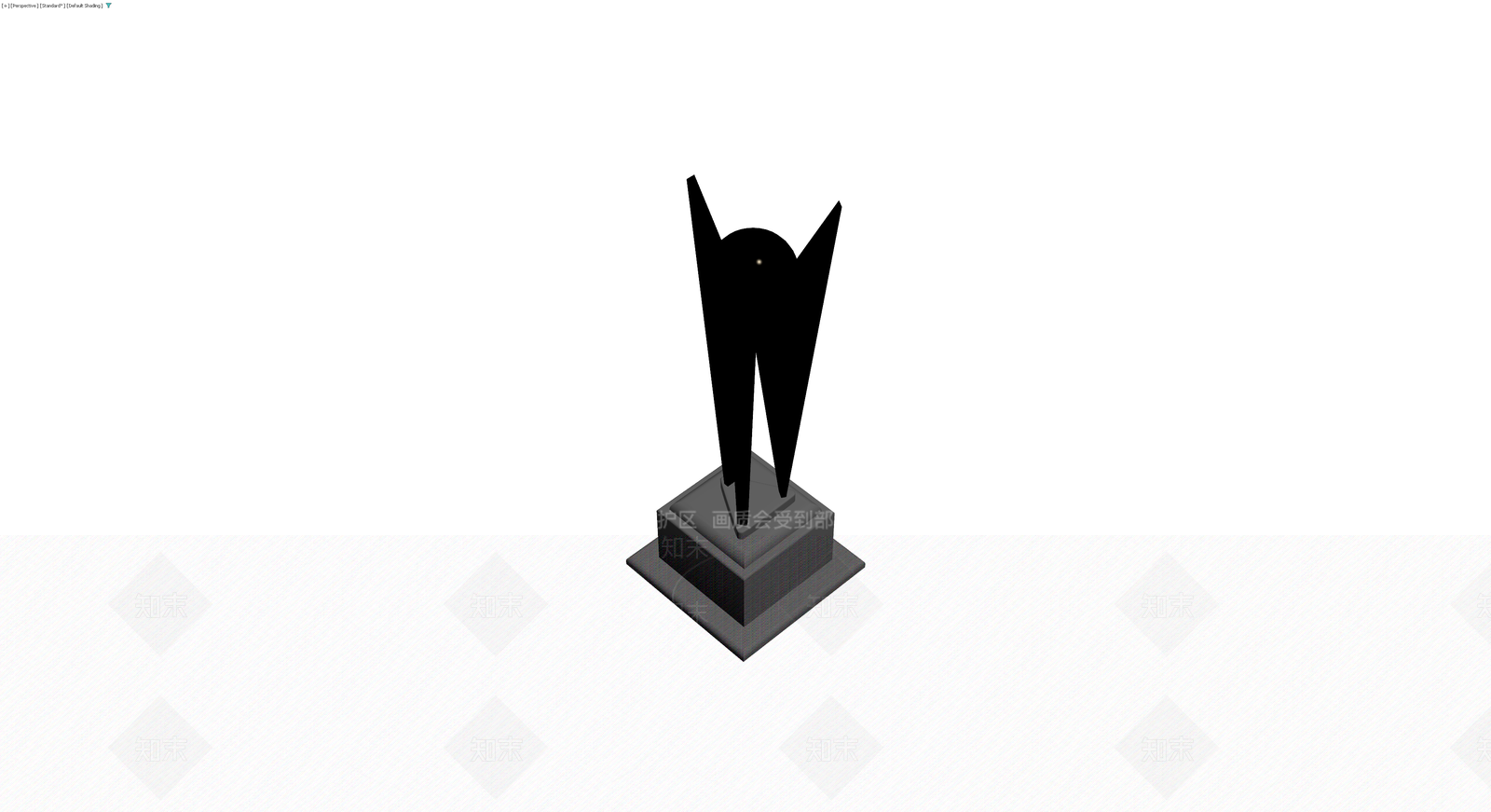抽象黑色雕塑摆件3D模型下载【ID:1230772778】