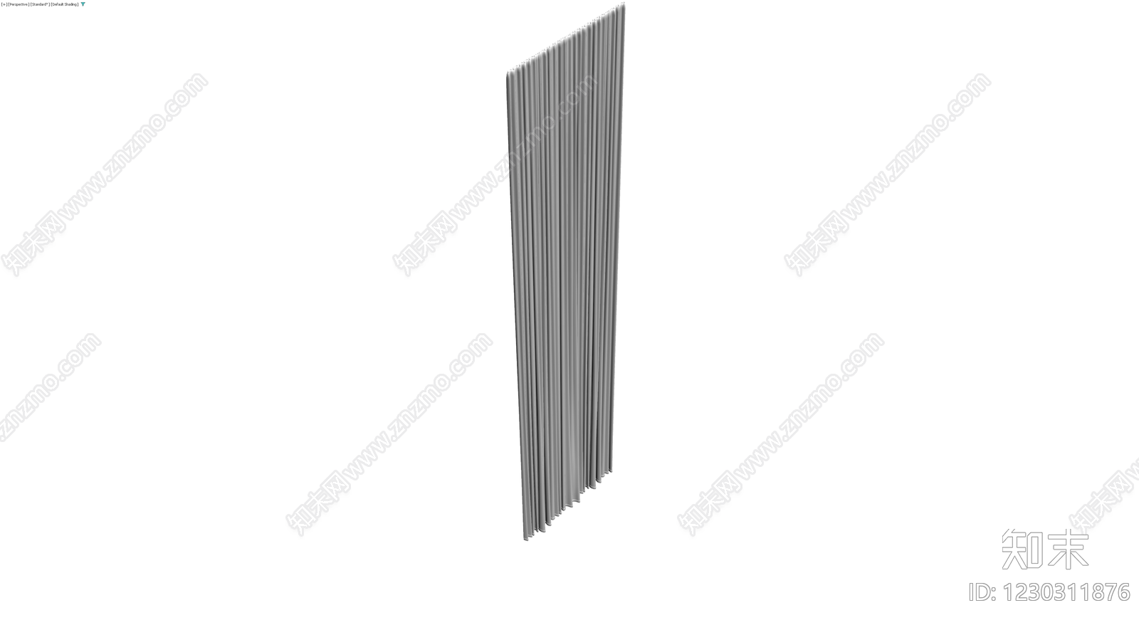 灰色褶皱布艺软帘3D模型下载【ID:1230311876】