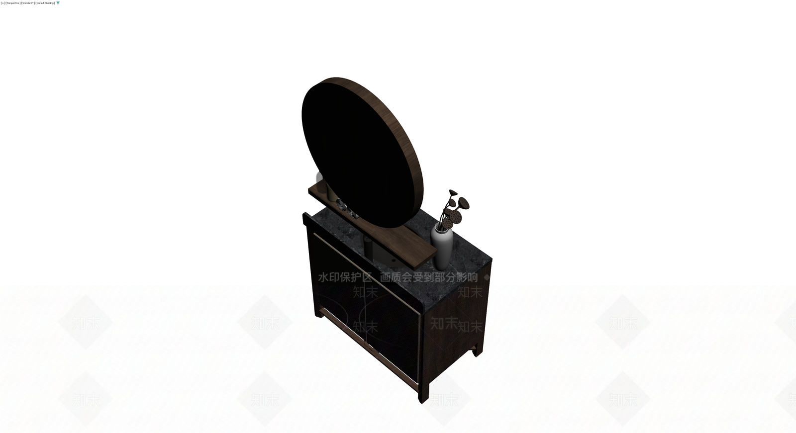 深色大理石浴室柜组合3D模型下载【ID:1229655108】