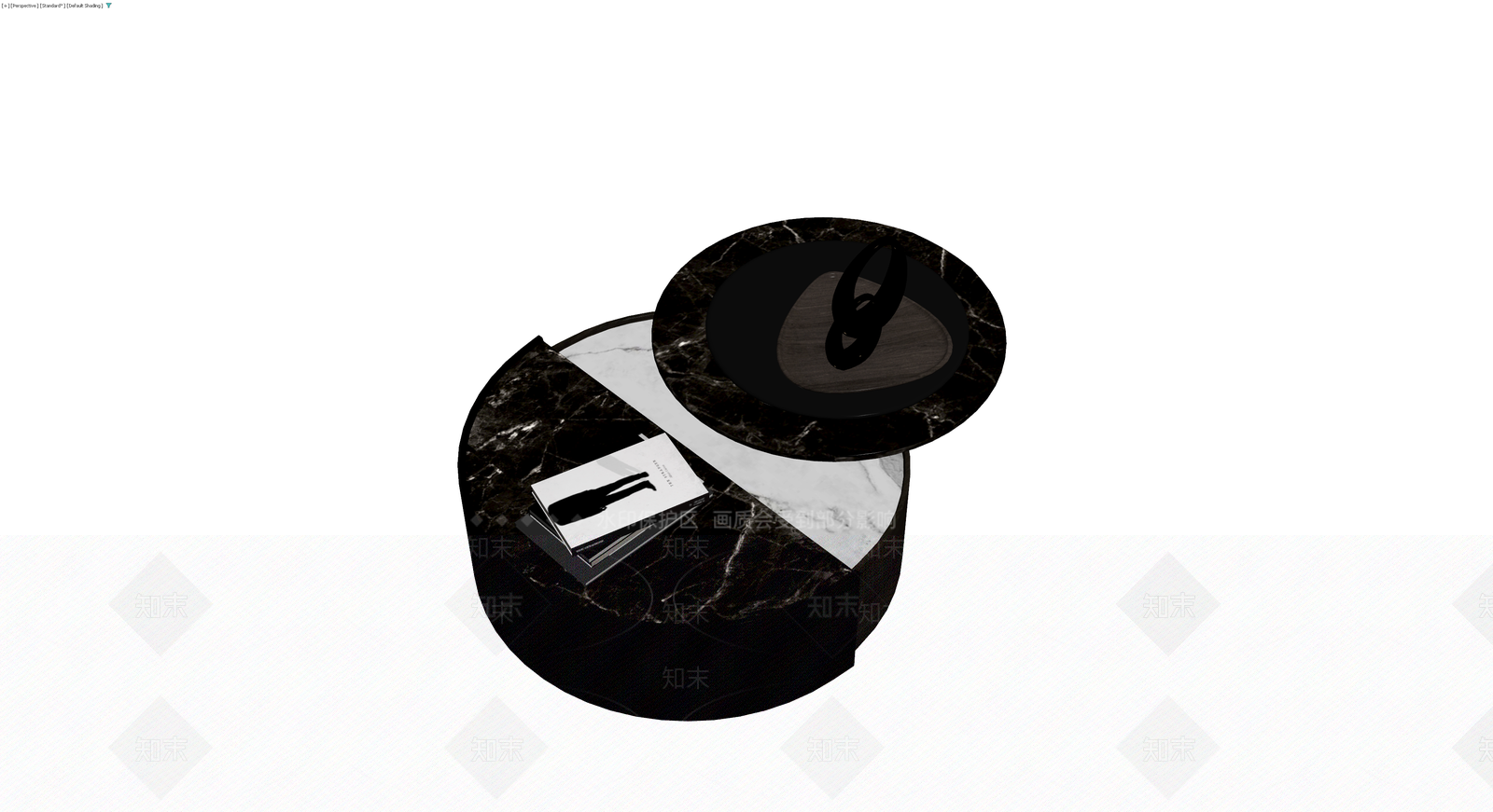 黑白大理石组合茶几3D模型下载【ID:1230119510】