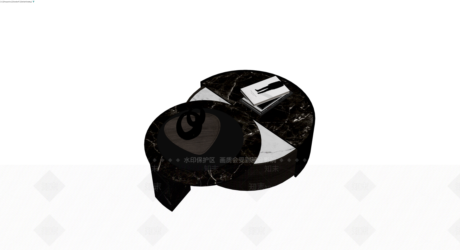 黑白大理石组合茶几3D模型下载【ID:1230119510】