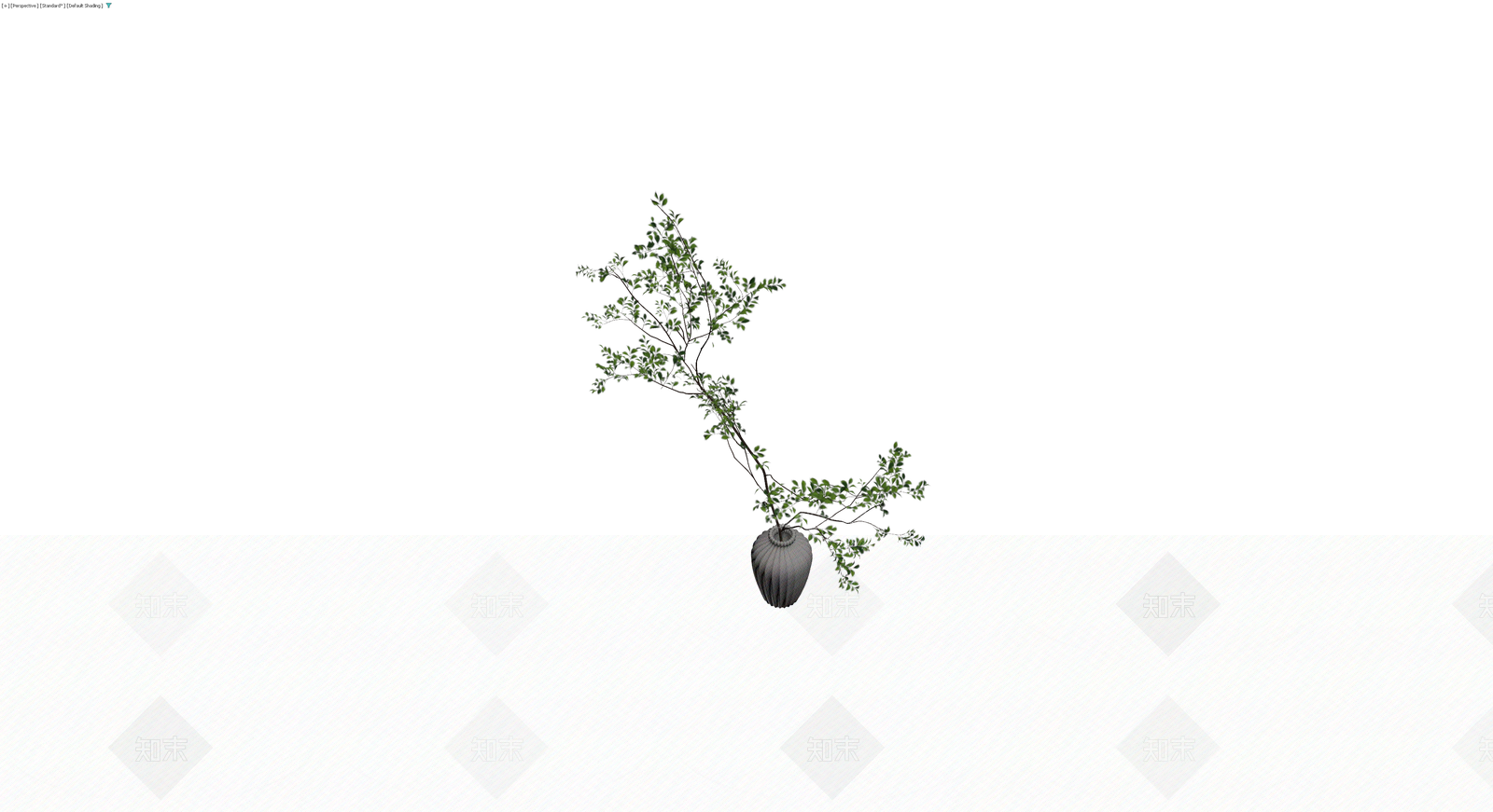 灰色纹理花瓶绿植3D模型下载【ID:1229845023】