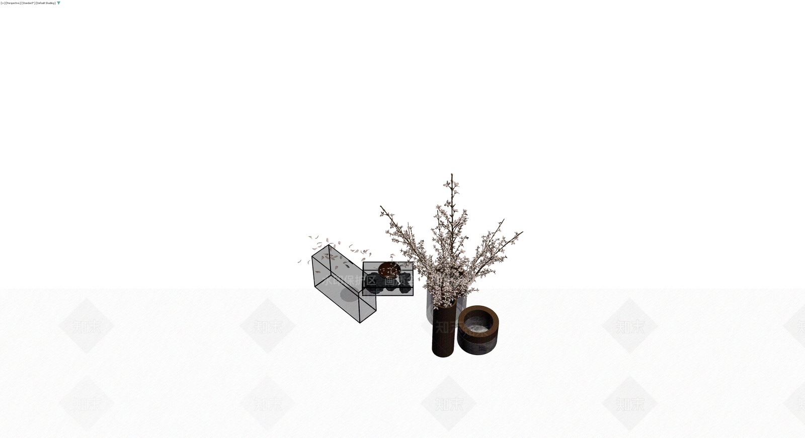 组合盆栽与摆件3D模型下载【ID:1230627494】