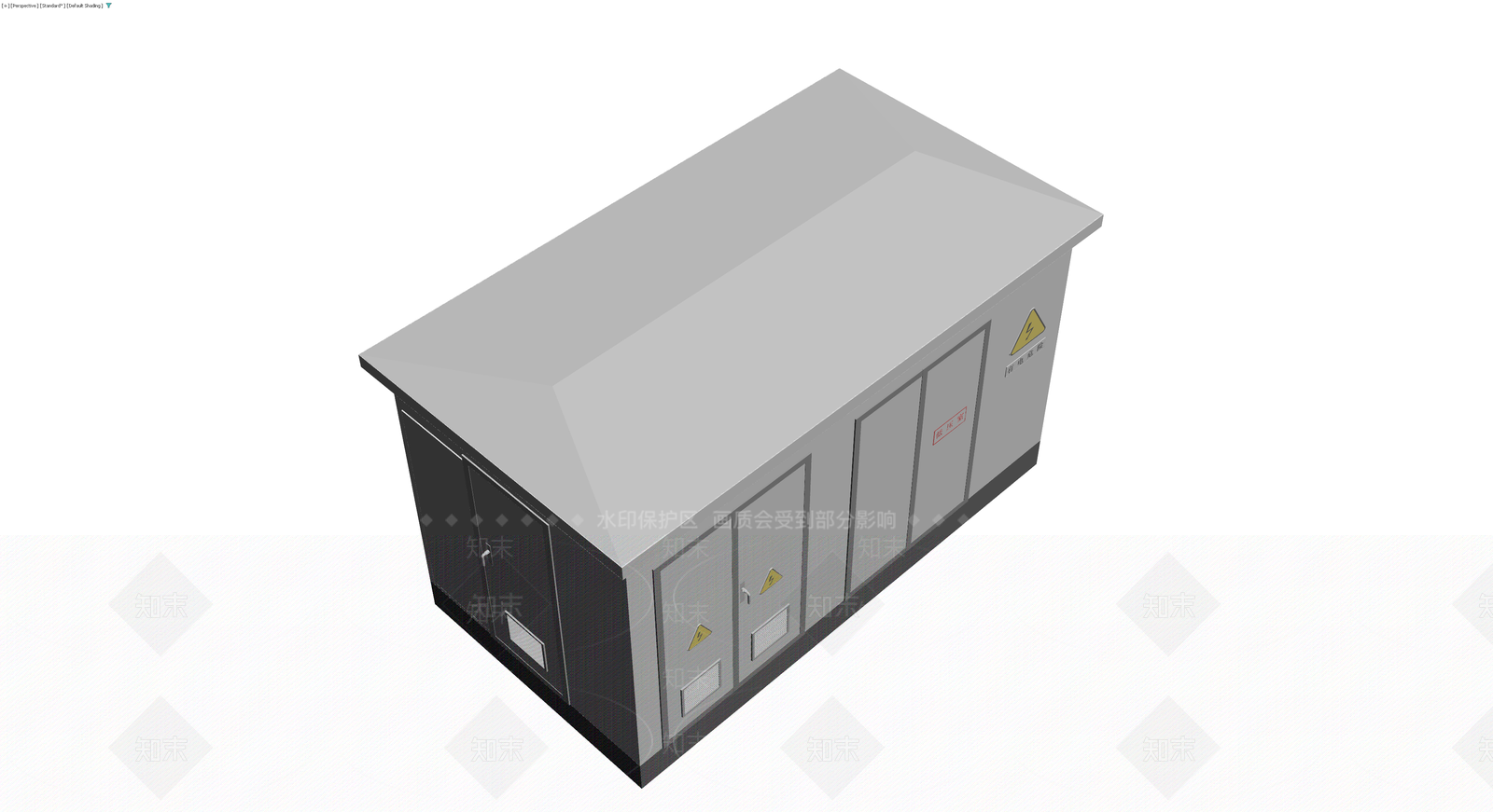 灰色电气箱变设施3D模型下载【ID:1230691768】