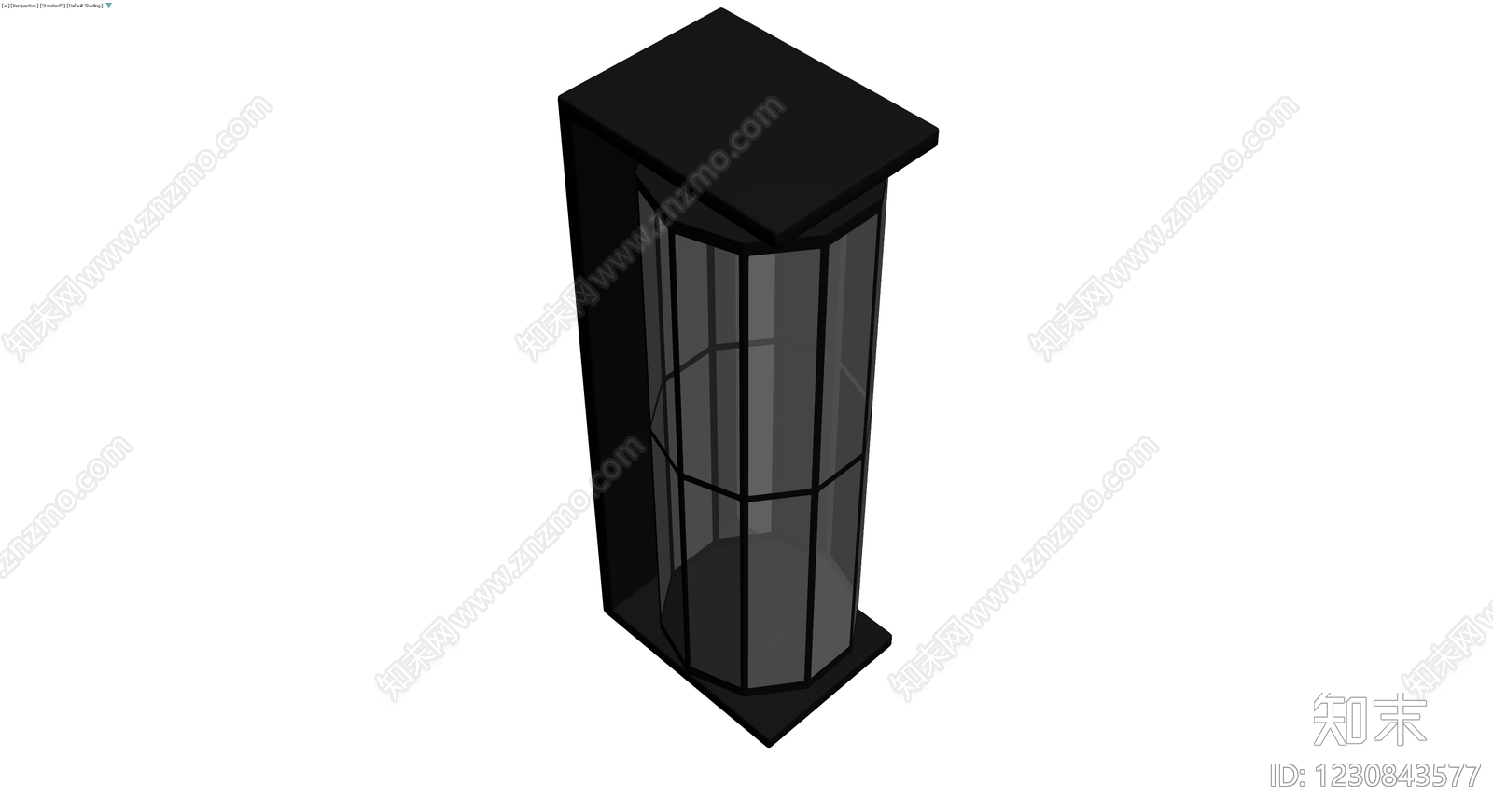 黑色八角柱壁灯3D模型下载【ID:1230843577】