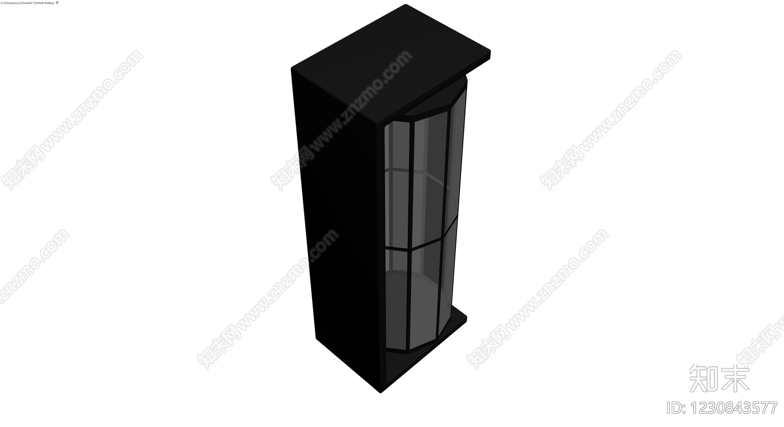 黑色八角柱壁灯3D模型下载【ID:1230843577】