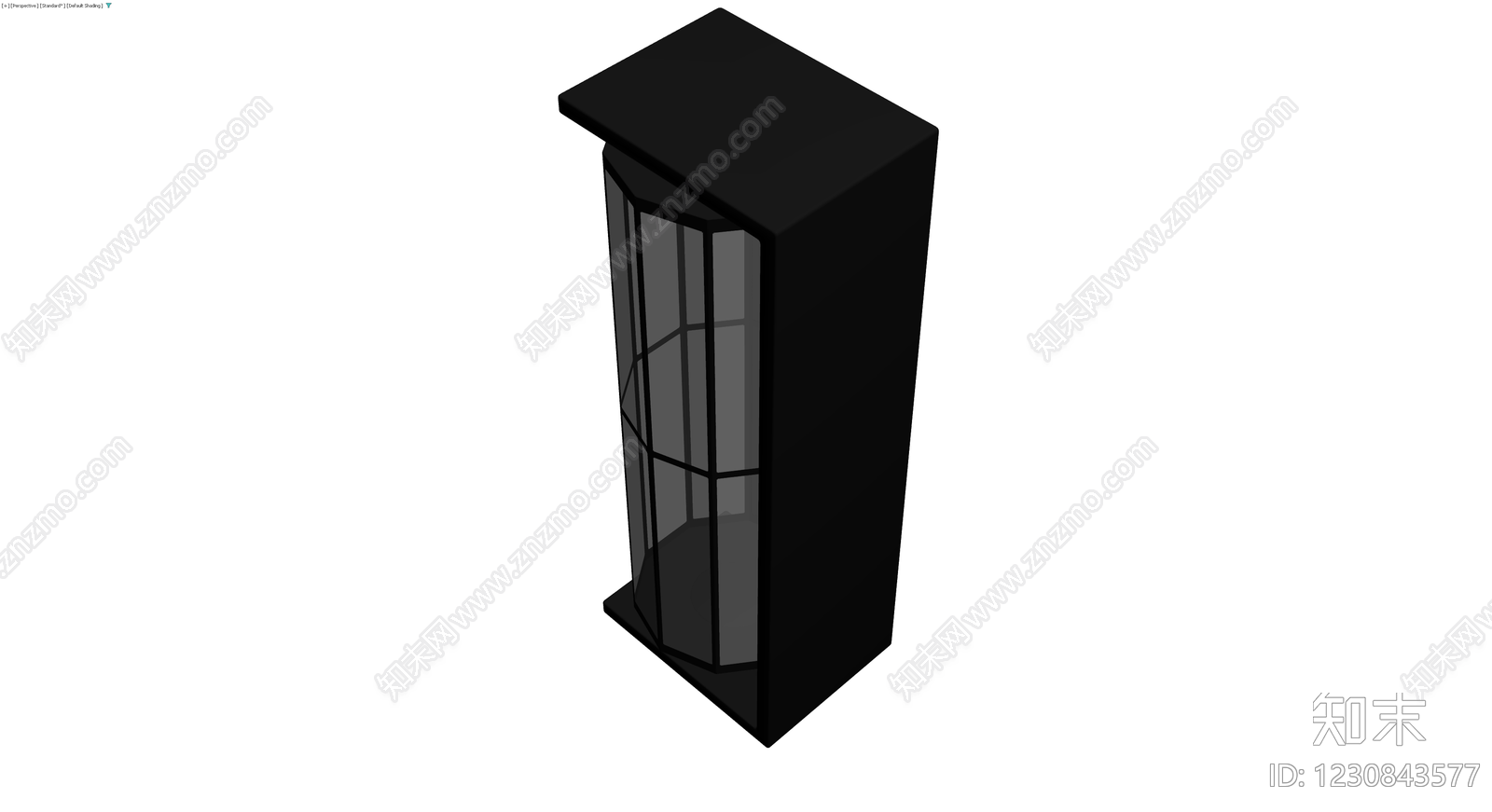 黑色八角柱壁灯3D模型下载【ID:1230843577】