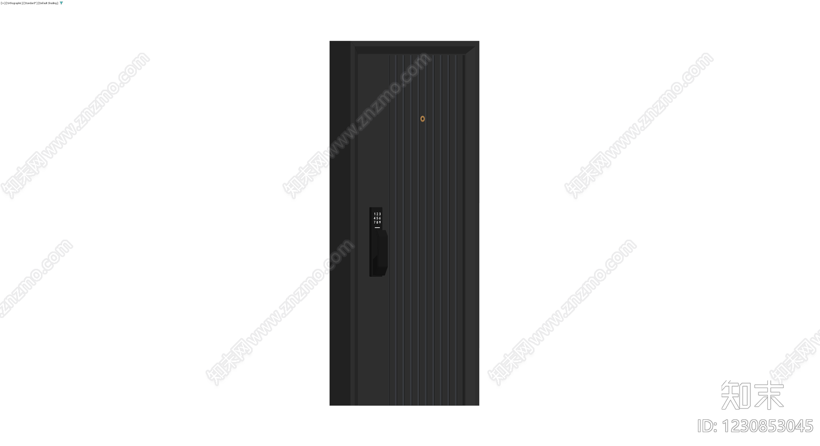 黑色竖纹智能防盗门3D模型下载【ID:1230853045】