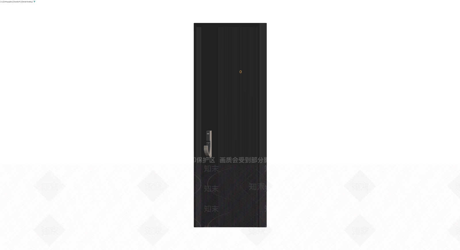 黑色竖纹智能入户门3D模型下载【ID:1230593572】
