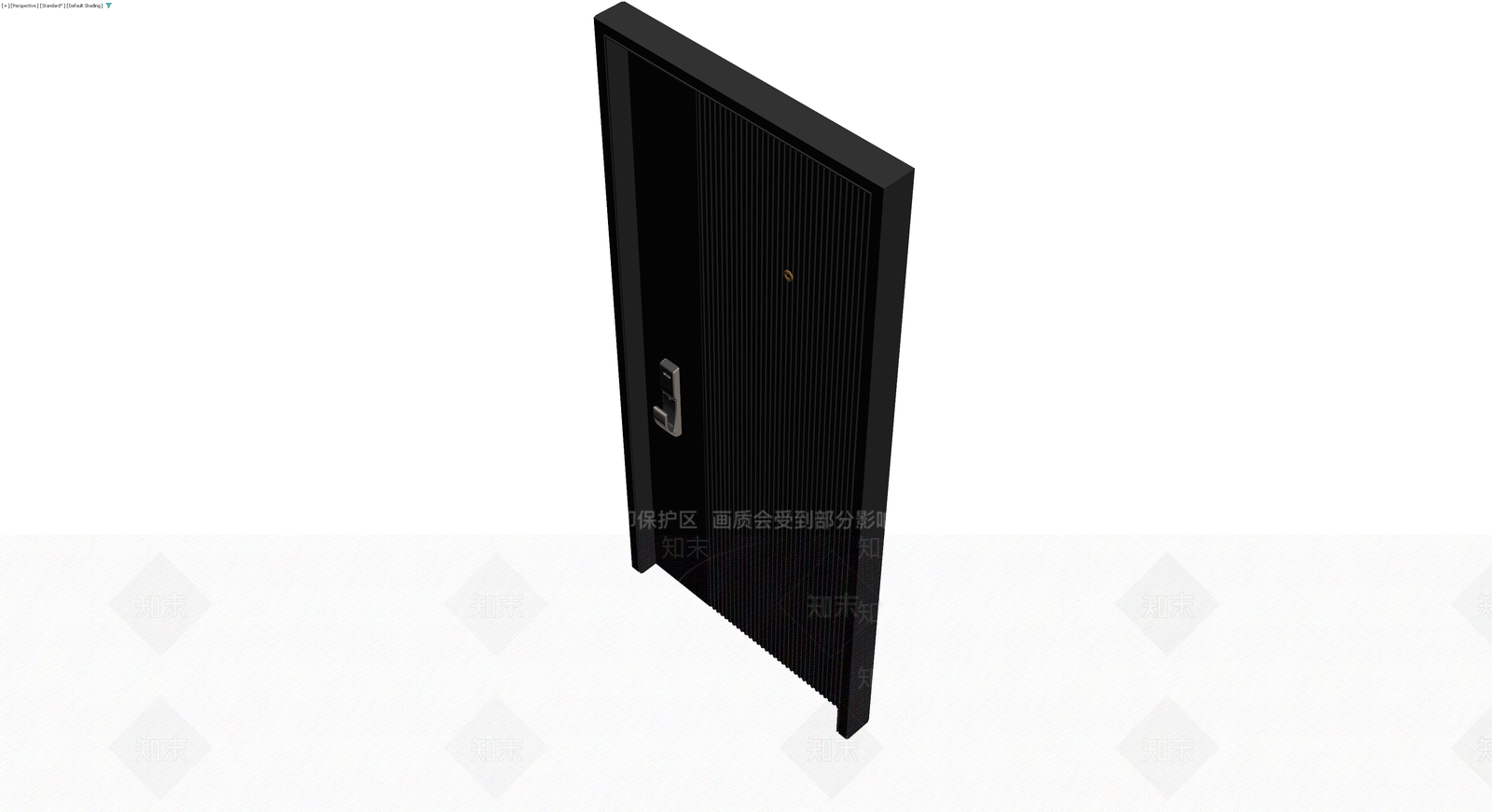 黑色竖纹智能入户门3D模型下载【ID:1230593572】