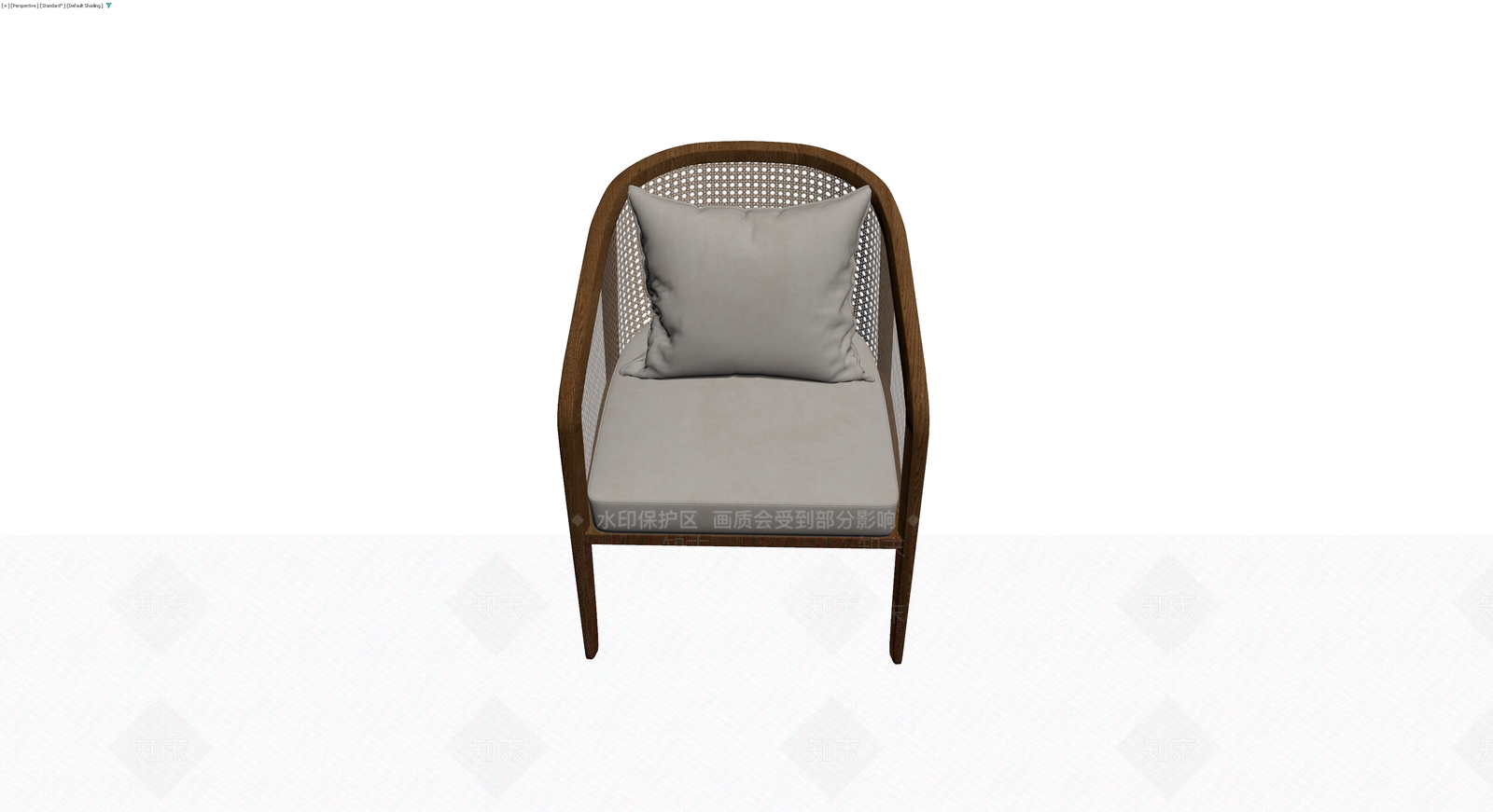 藤编木框休闲椅3D模型下载【ID:1230543563】