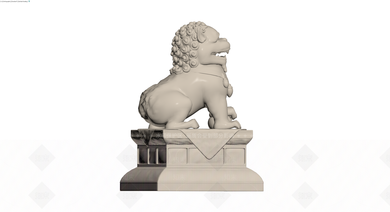 石狮子底座雕塑3D模型下载【ID:1230782046】