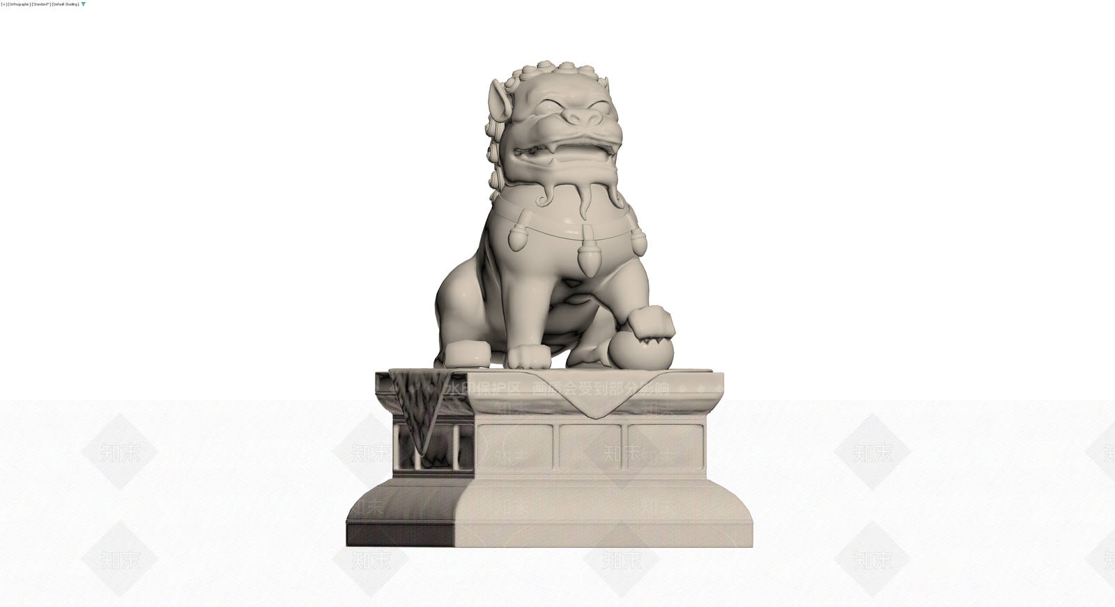 石狮子底座雕塑3D模型下载【ID:1230782046】