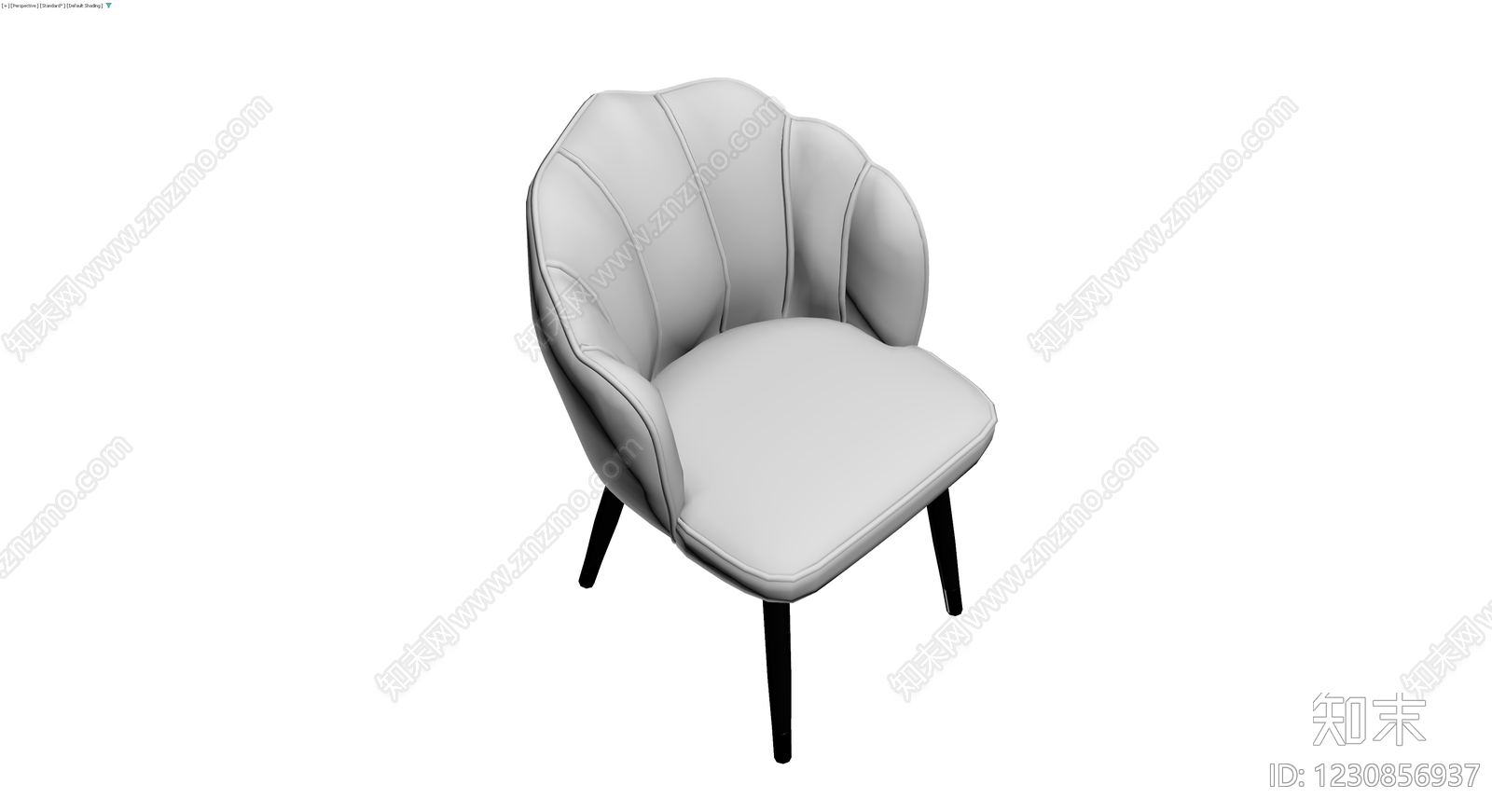 贝壳纹软包餐椅3D模型下载【ID:1230856937】