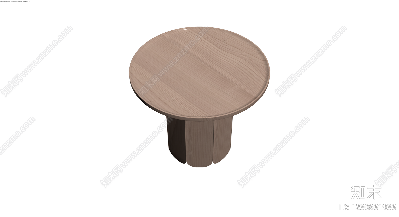 木质圆几（三足设计）3D模型下载【ID:1230861936】