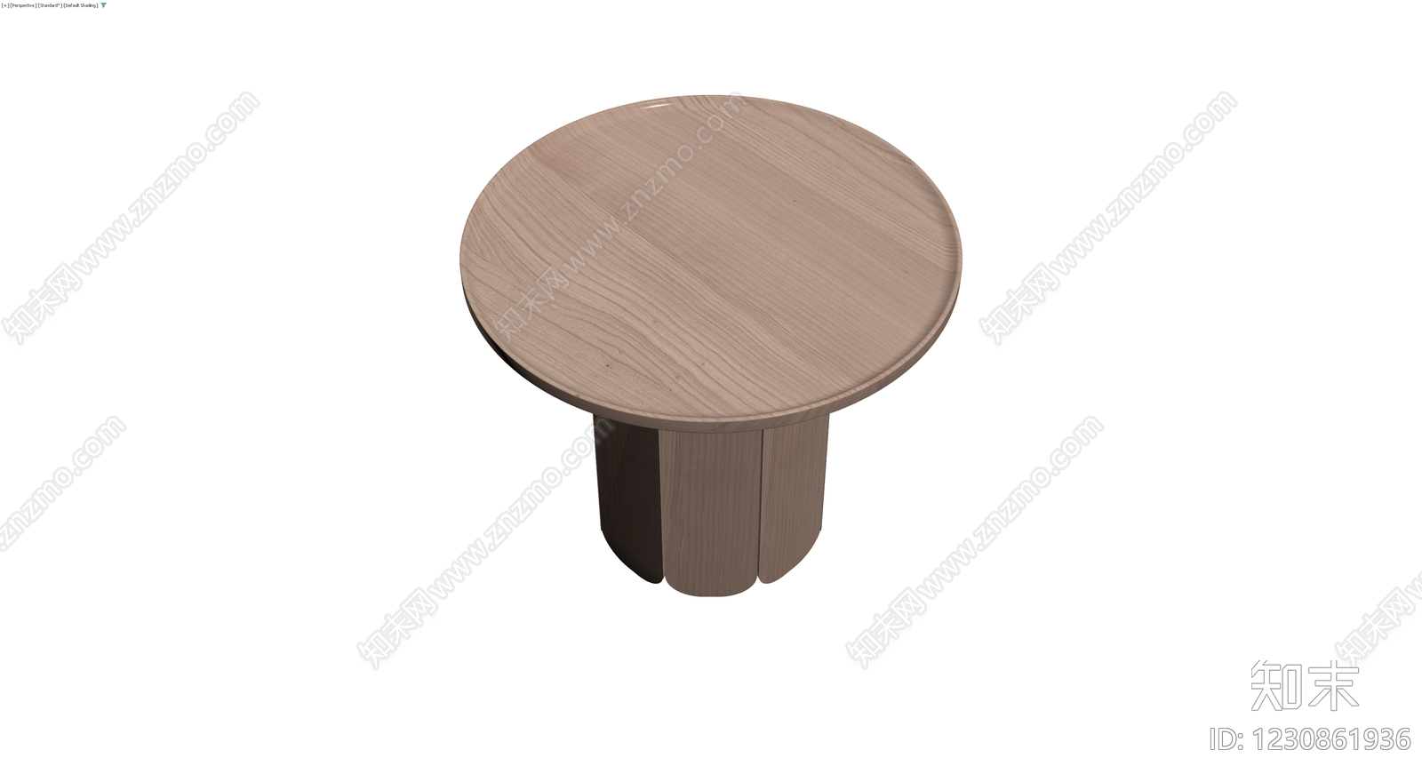 木质圆几（三足设计）3D模型下载【ID:1230861936】