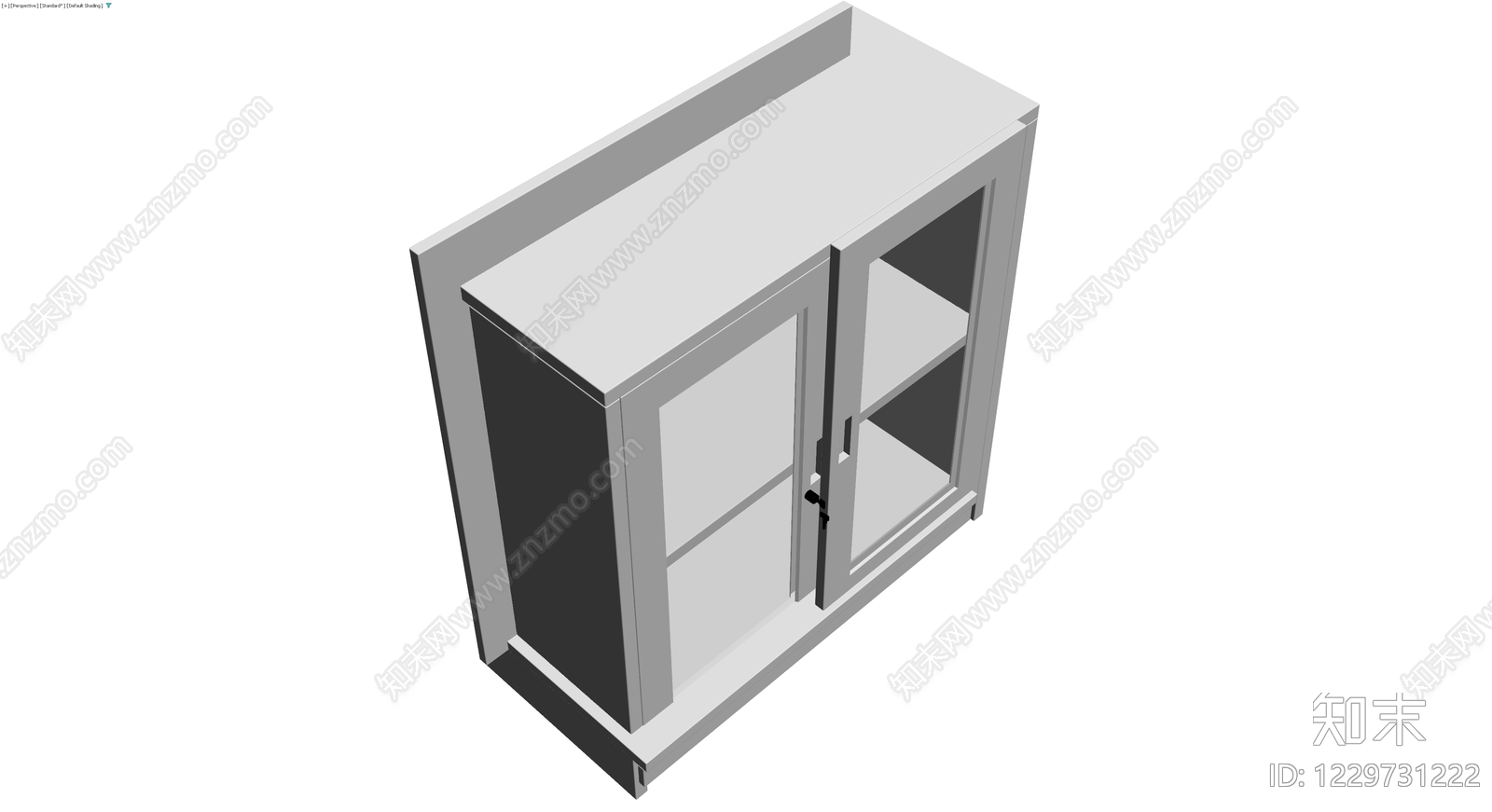 灰色双门储物柜3D模型下载【ID:1229731222】