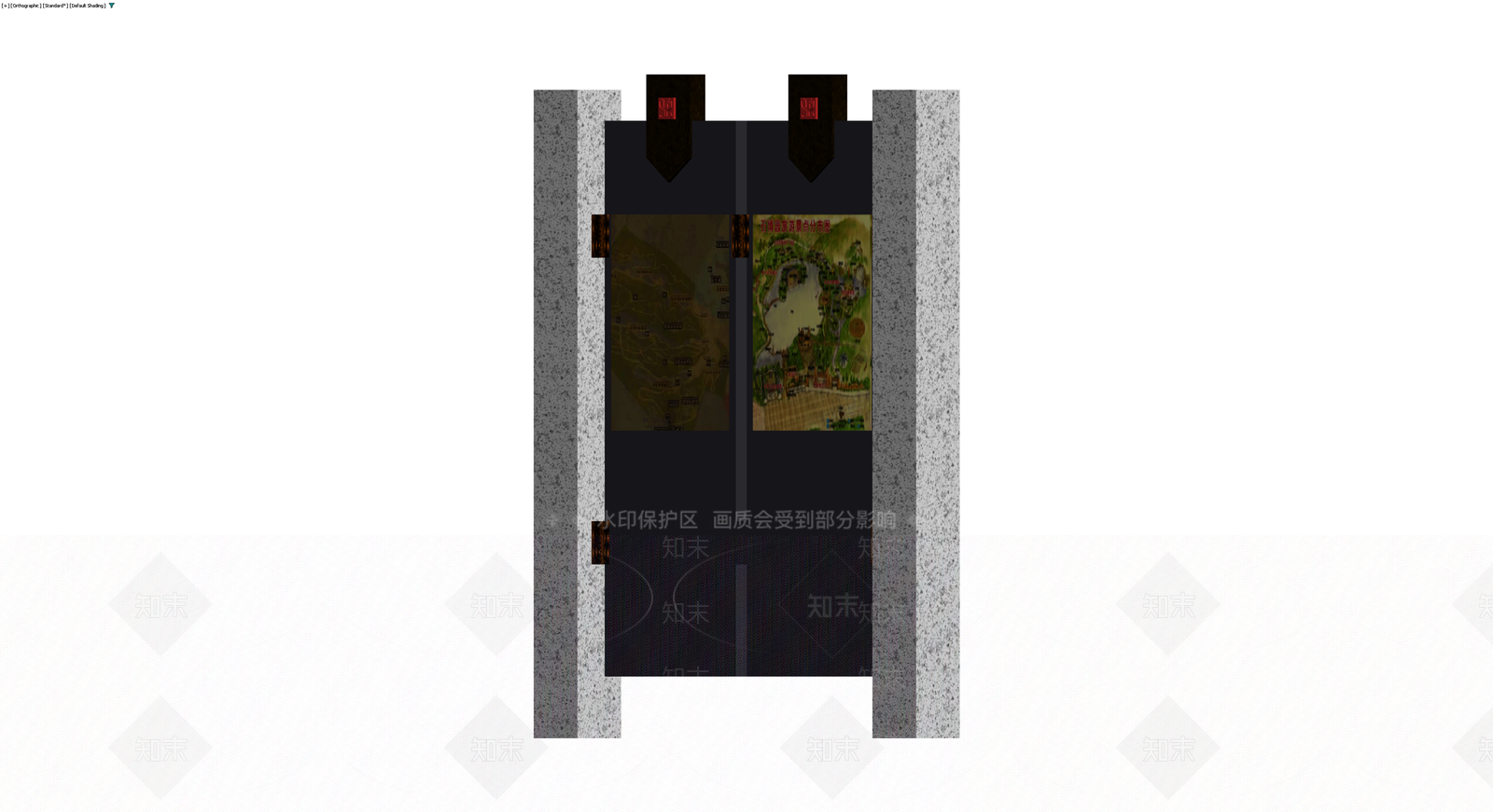 双开景区导视牌3D模型下载【ID:1229615253】