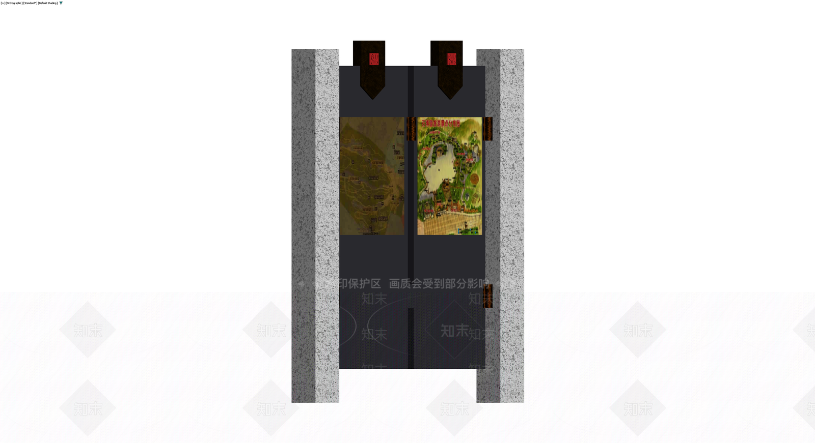 双开景区导视牌3D模型下载【ID:1229615253】