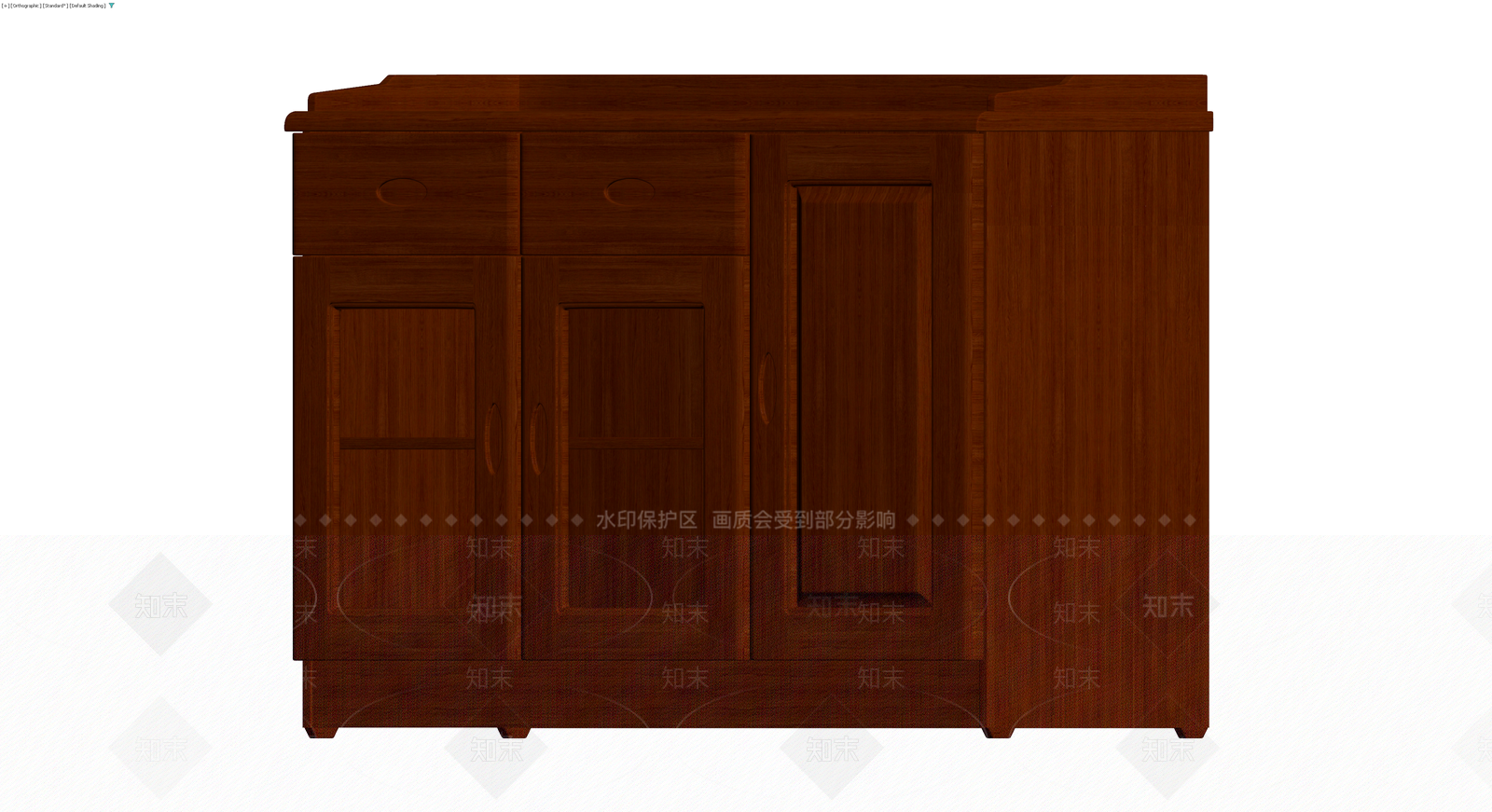 深色木质储物柜3D模型下载【ID:1230119557】
