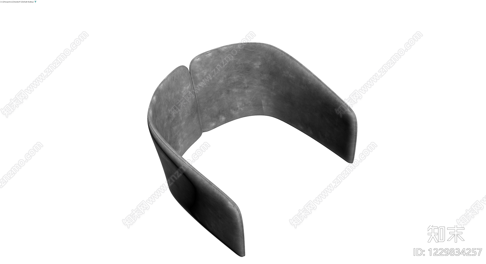 弧形灰色软包家具3D模型下载【ID:1229834257】