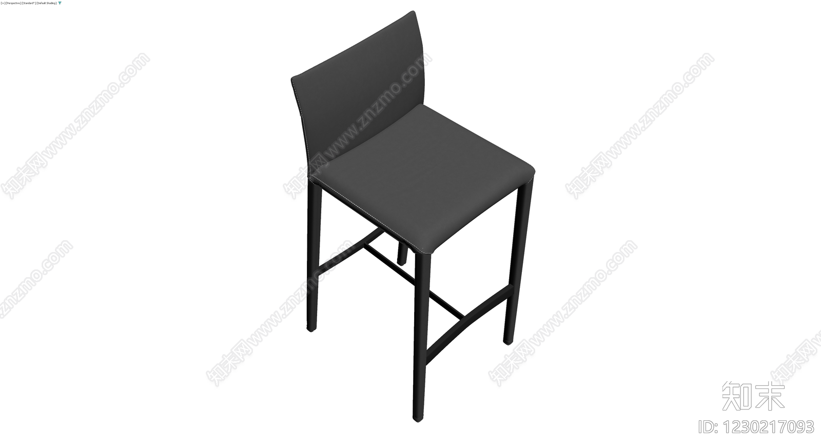 黑色软包高脚椅3D模型下载【ID:1230217093】