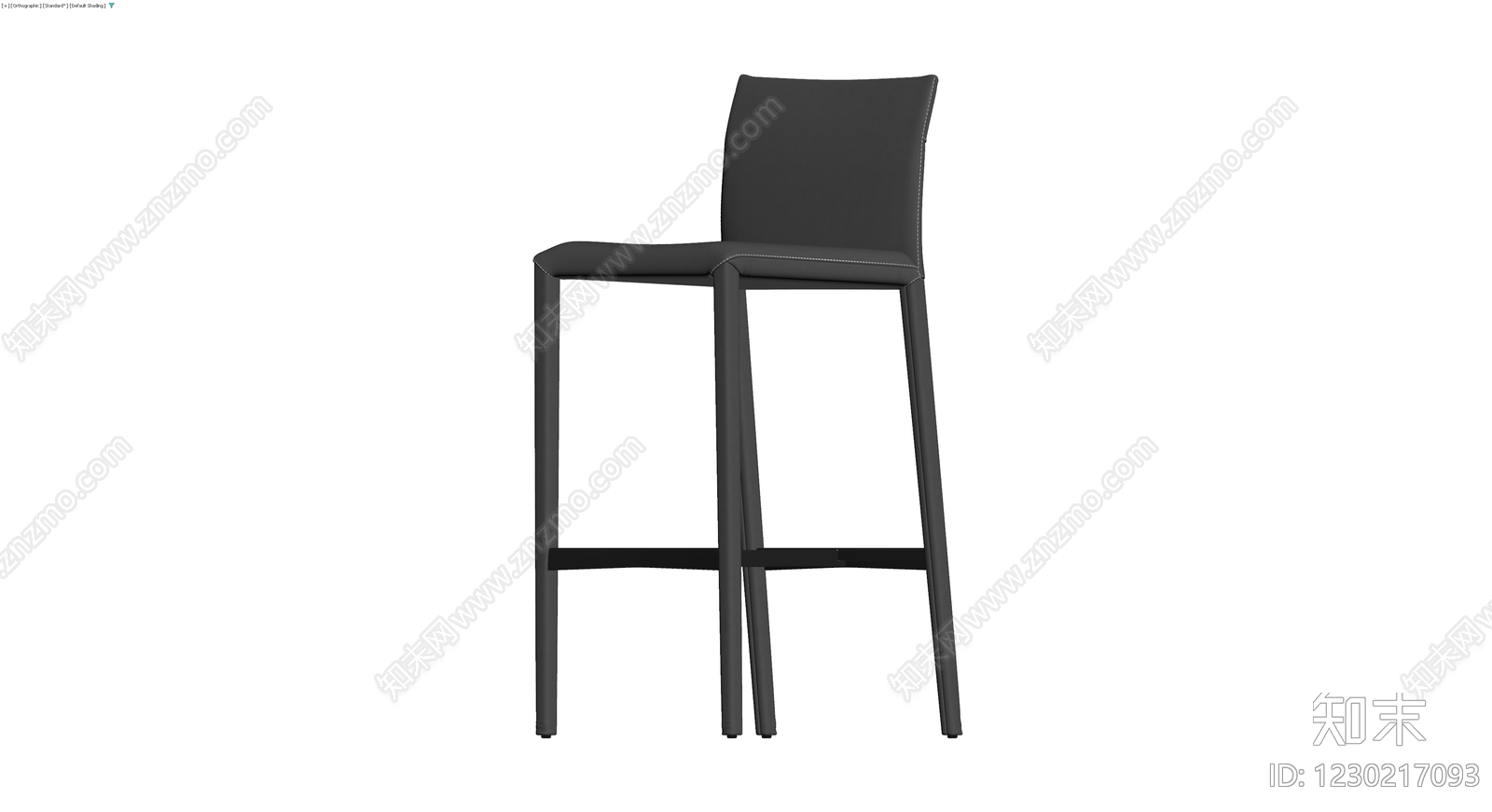 黑色软包高脚椅3D模型下载【ID:1230217093】