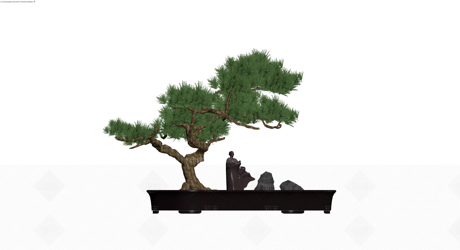 松树盆景配人物摆件3D模型下载【ID:1230352947】