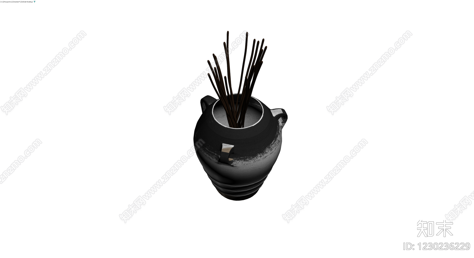 双耳陶瓷香炉3D模型下载【ID:1230236229】