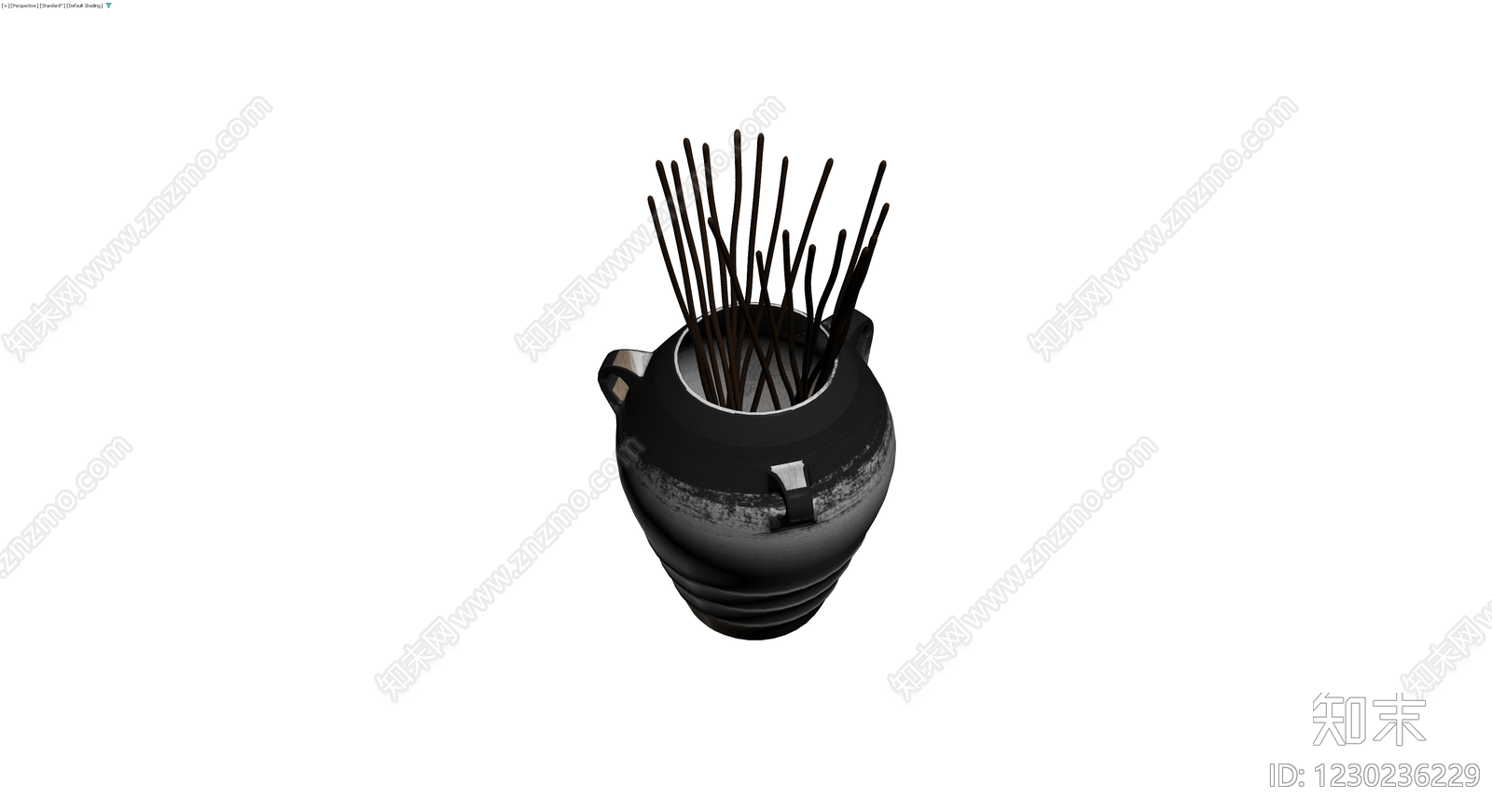 双耳陶瓷香炉3D模型下载【ID:1230236229】