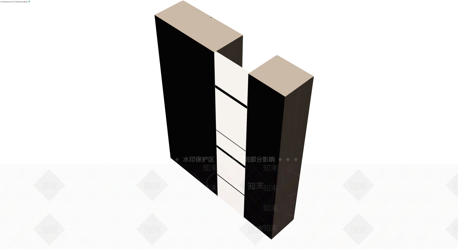 深木色现代组合书柜3D模型下载【ID:1230364785】