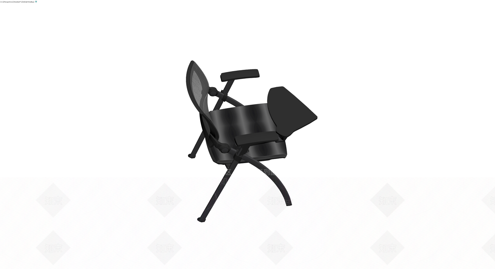 黑色网布折叠会议椅3D模型下载【ID:1230642980】