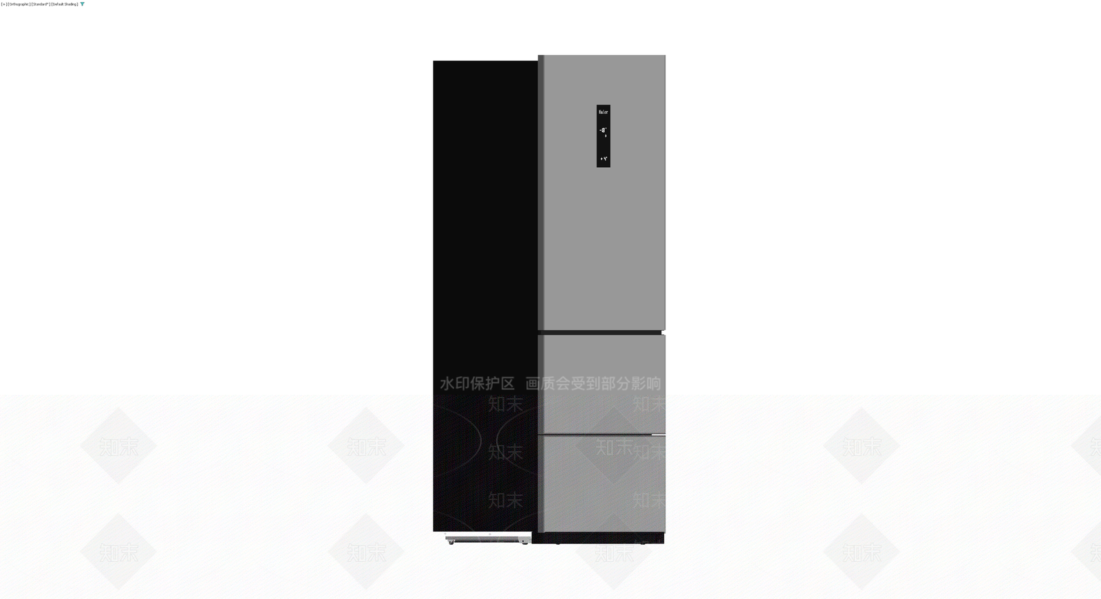 海尔三门冰箱灰模3D模型下载【ID:1230700140】
