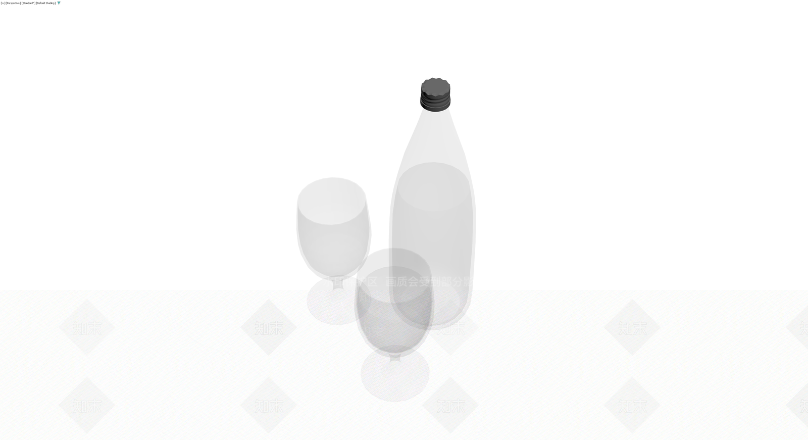酒瓶与酒杯组合3D模型下载【ID:1230685692】