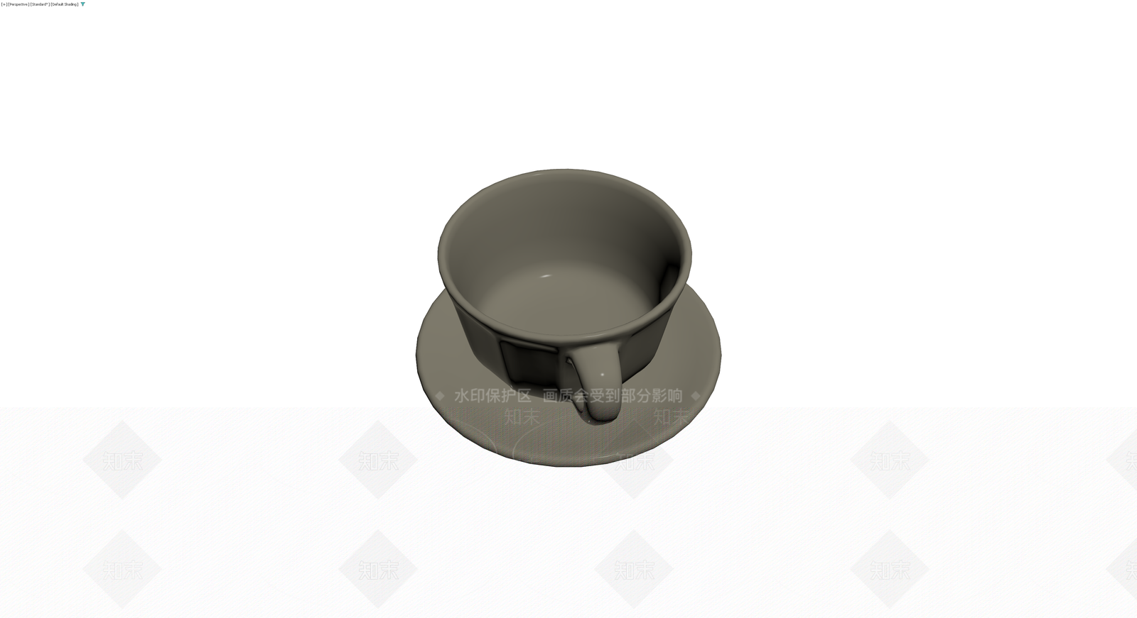 灰色多面纹茶杯茶托3D模型下载【ID:1230412807】