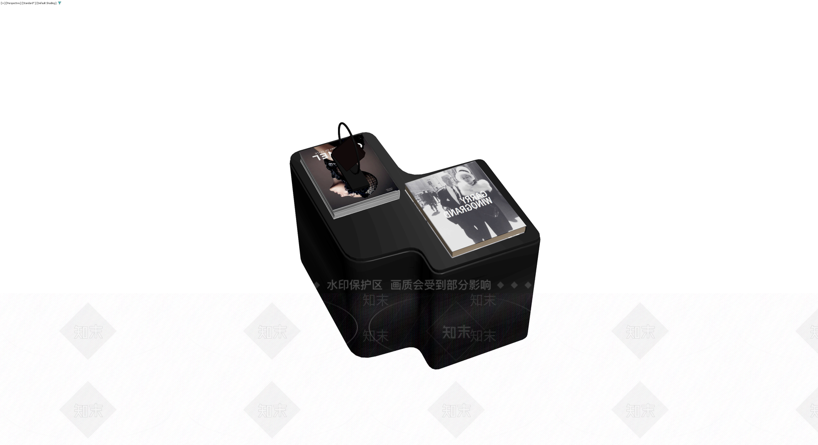 黑色组合边几带摆件3D模型下载【ID:1230330061】